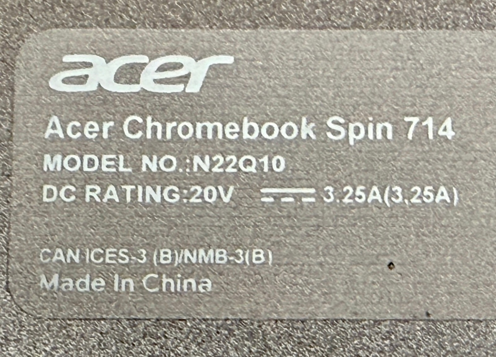 Acer Chromebook Spin 714 CP714-2WN-320J 14″ 1.2GHz i3-1315U 8GB RAM 256GB SSD