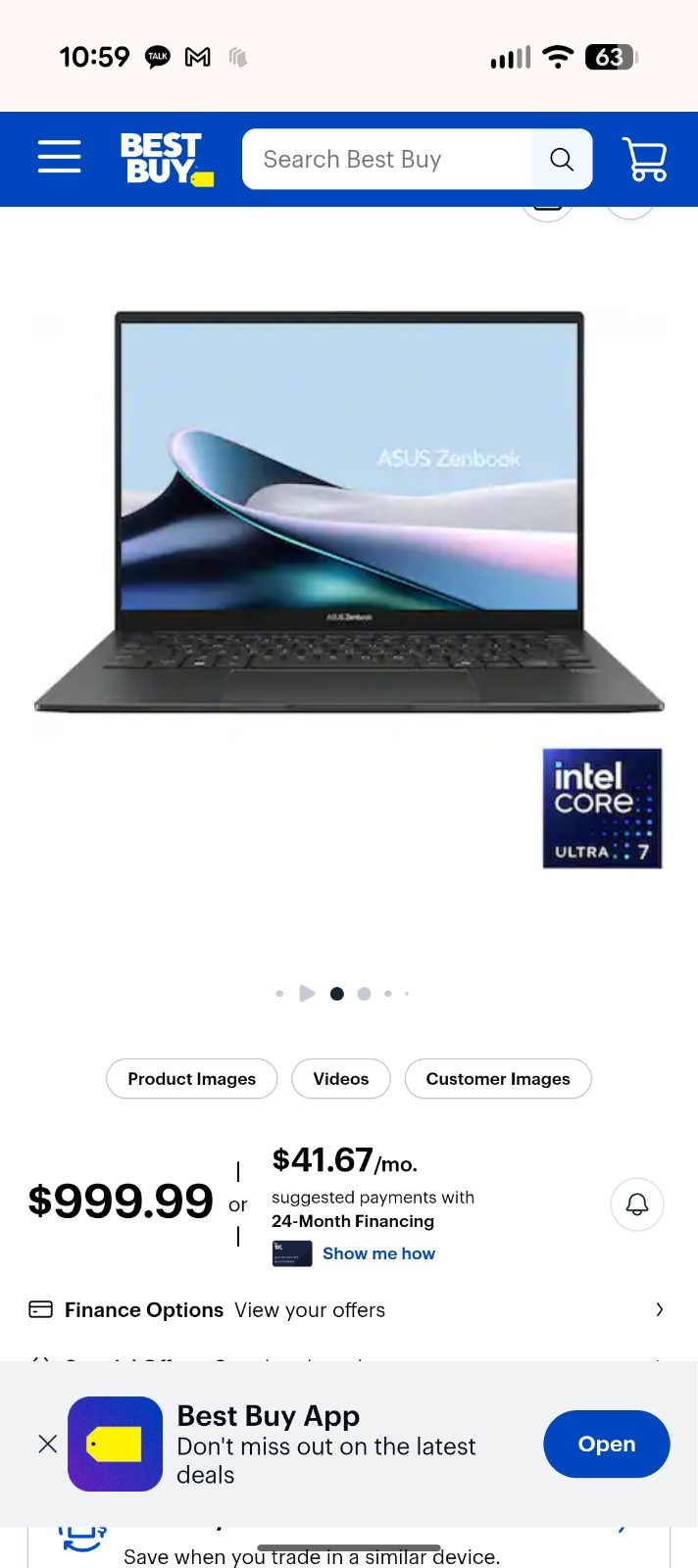 ASUS Zenbook 14″ WUXGA OLED Touch Laptop Intel Core Ultra 7 255H 16GB RAM 512GB