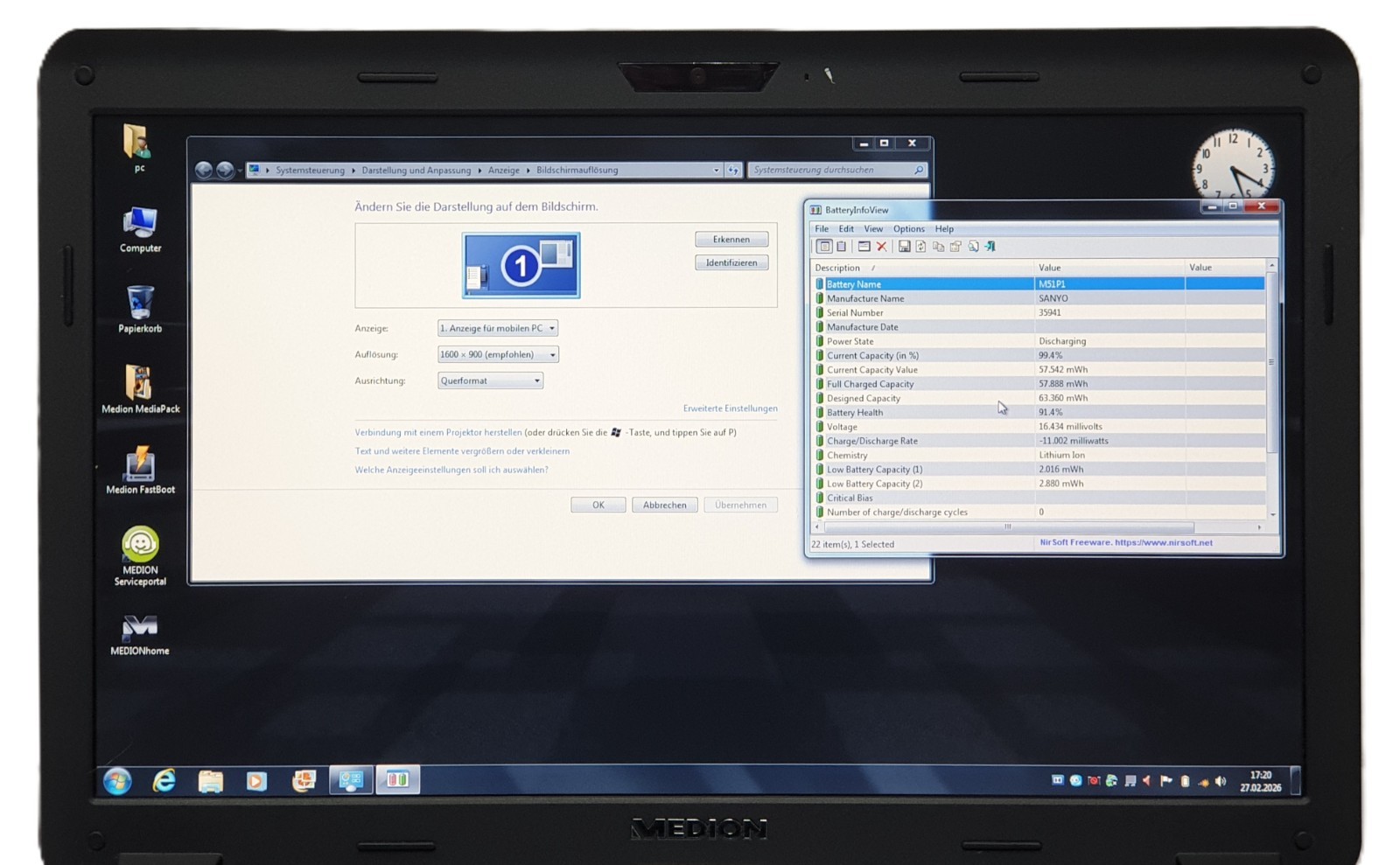 Medion Akoya E7218 i3-2310M 2.10GHz 750GB 8GB Laptop Windows 7 17.3″ VGA HDMI