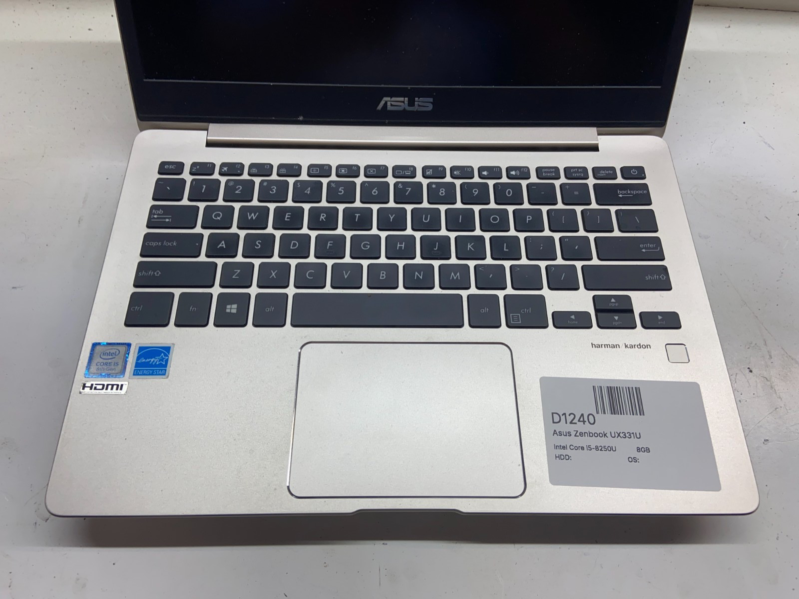 Asus Zenbook UX331U Intel Core i5-8250U 1.6GHz 8GB NO HDD