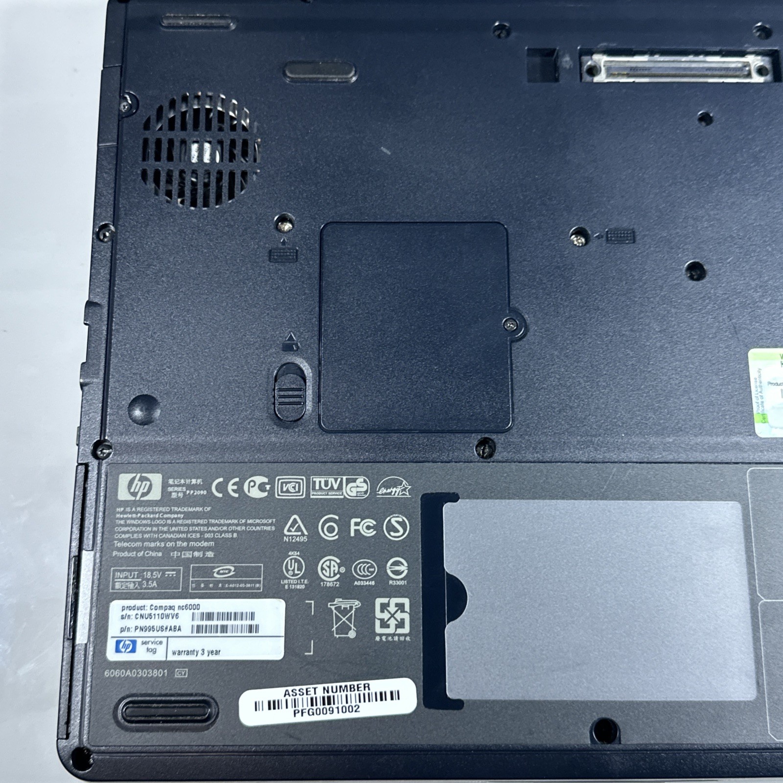 HP Compaq NC6000 Intel Pentium M 512 MB NO HDD