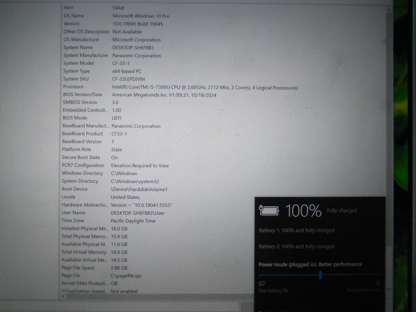 Panasonic Toughbook CF-33 Mk1 12″ i5 7300U 16GB 512GB LTE Windows 10 25980 Hrs