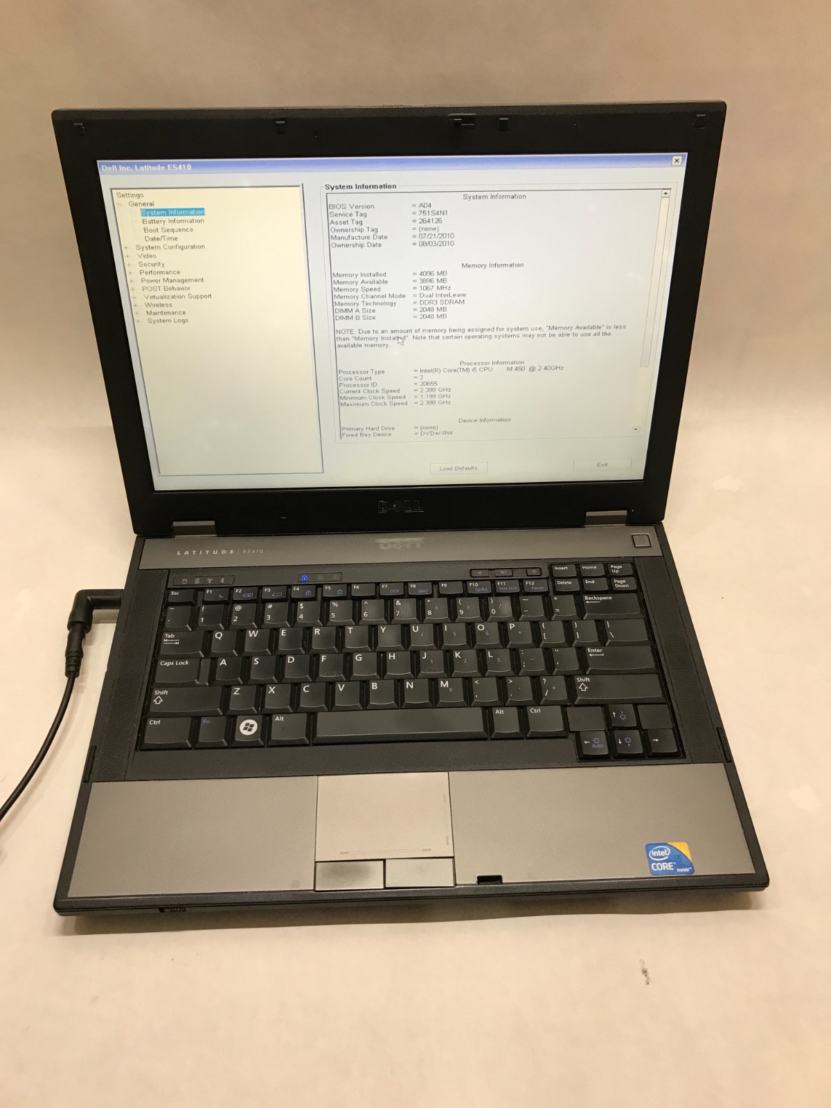 Dell Latitude E5410 14″ Intel Core i5 4GB RAM NO HDD/OS For Parts READ DESC – DW