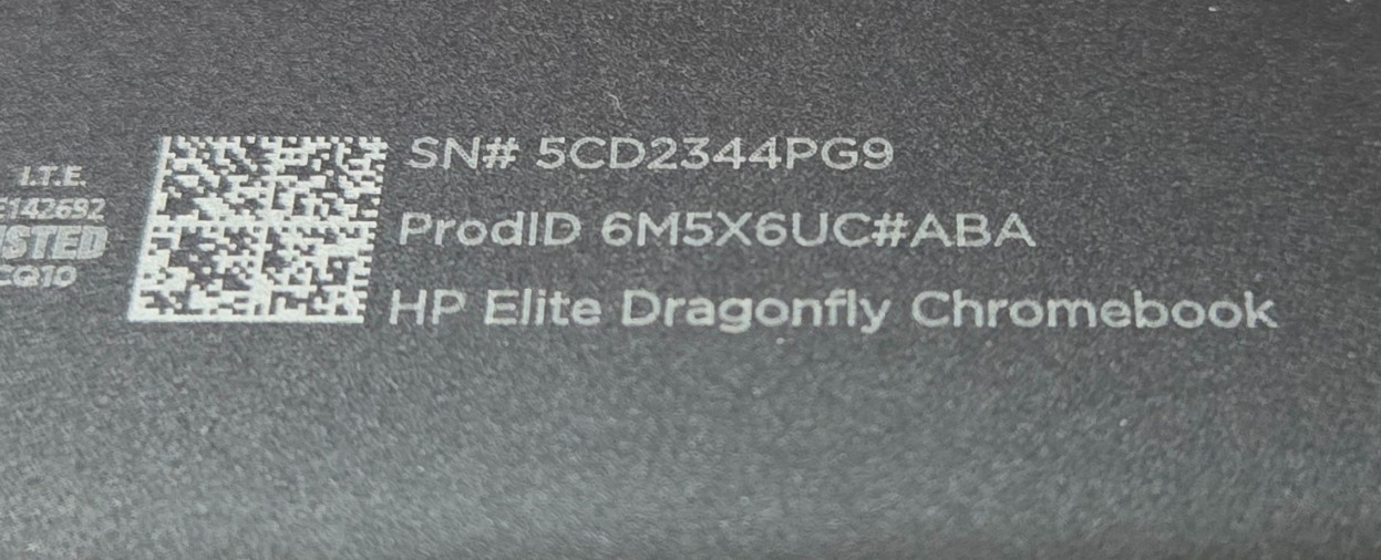 HP Elite Dragonfly Chromebook 13.5″ QHD Touch i5-1245U 16GB 256GB WIFI CHROMEOS