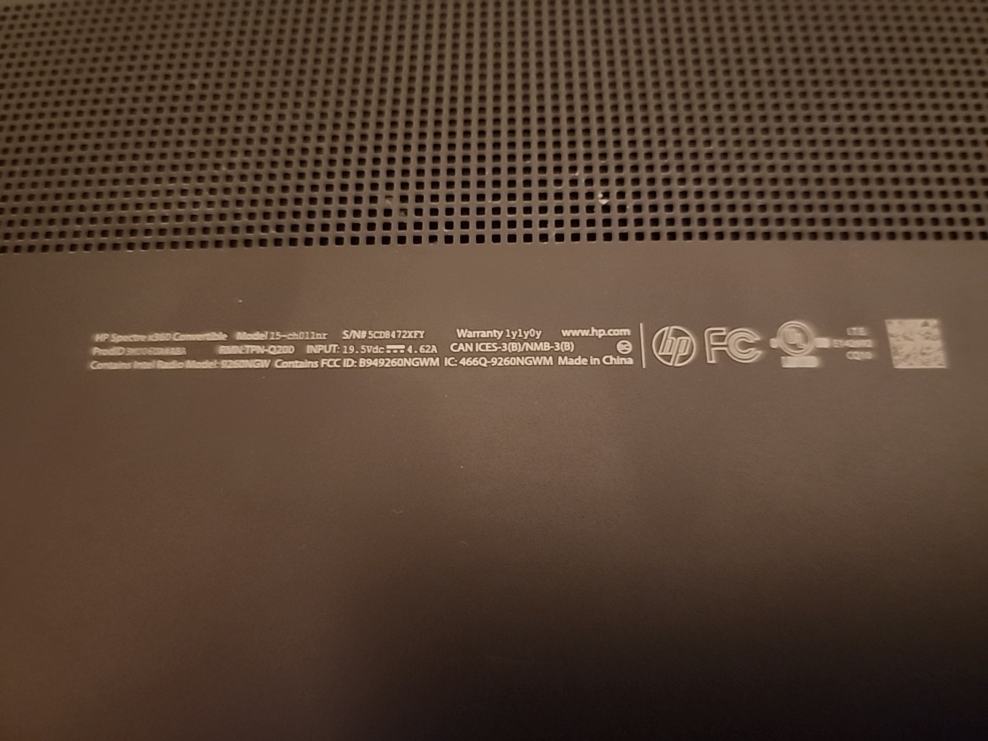 HP Spectre x360 15-ch011nr 16GB RAM, i7 8th Gen, 512GB SSD NVIDIA MX150