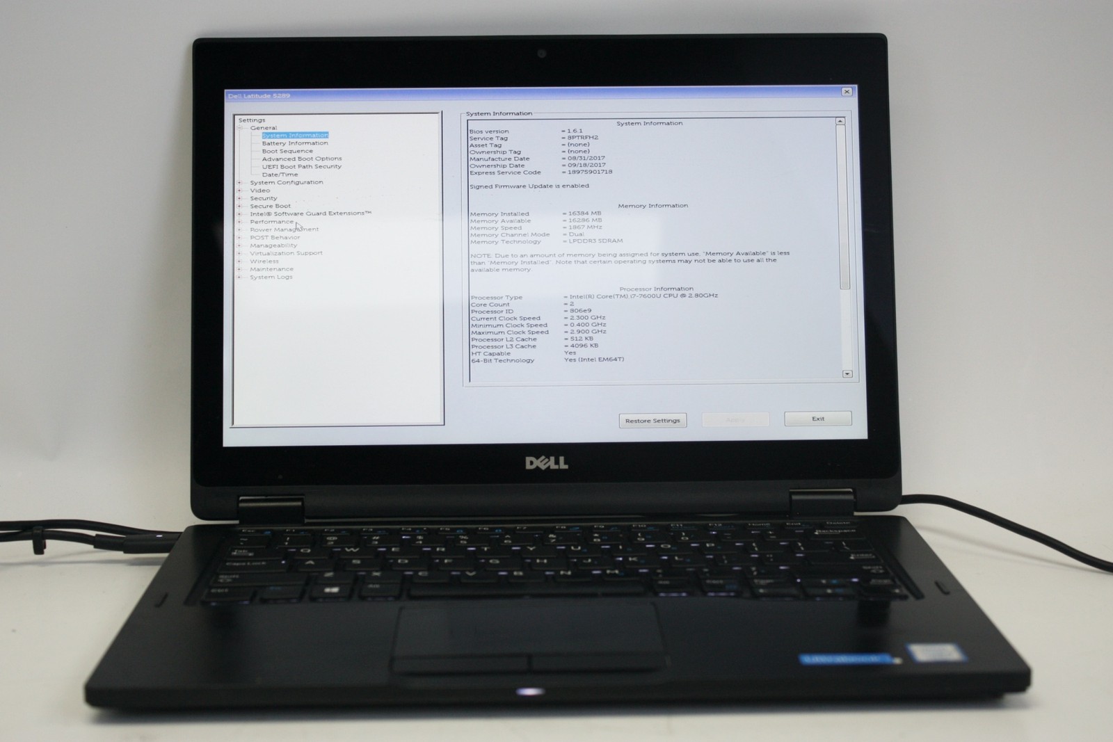 Dell Latitude 5289 2-N-1 12.5″ Touchscreen Laptop I7-7600U 2.80GHz 16GB Ram