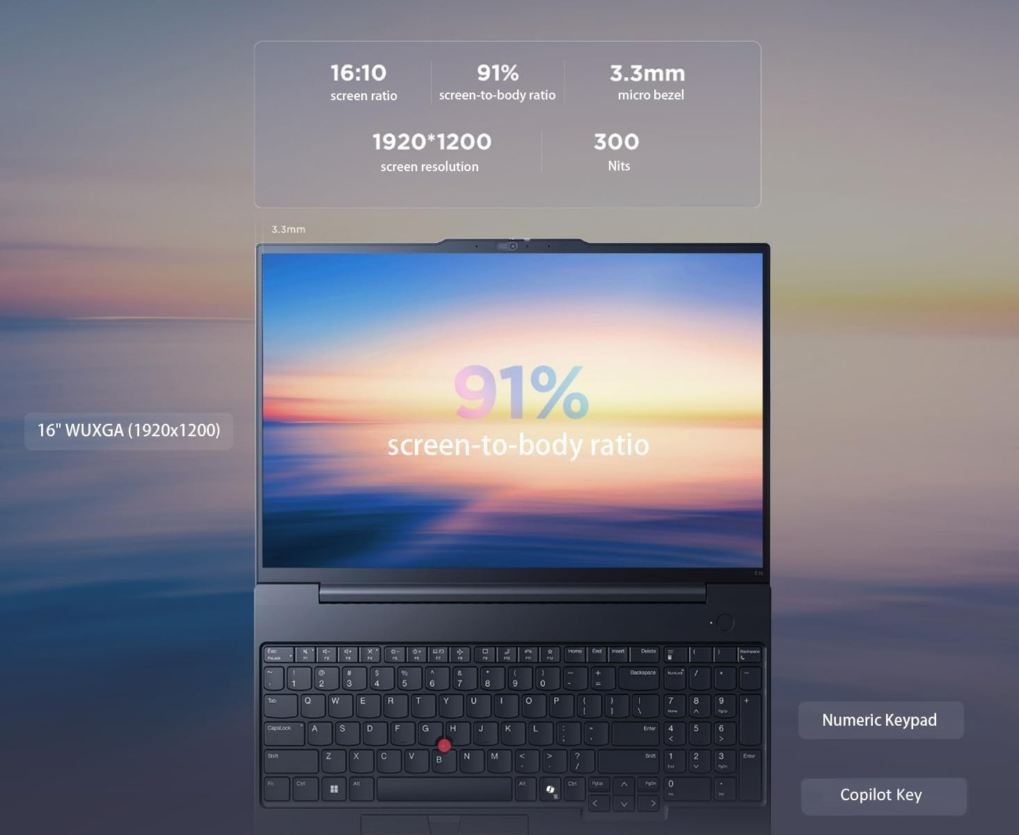 Lenovo ThinkPad E16 AMD Ryzen 5 16″ – 8 GB 256 GB SSD Win 11 Pro Wi-Fi 6E Black
