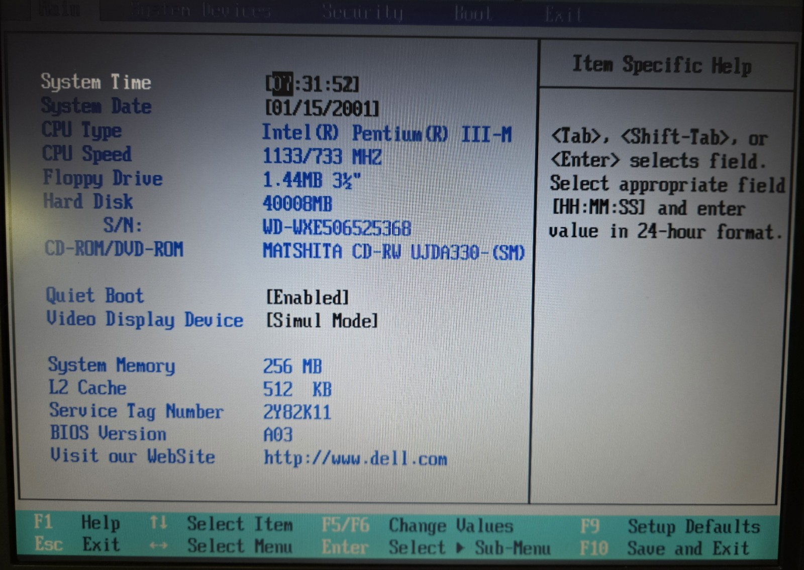Dell Inspiron 2600 Pentium III-M 256MB RAM 40GB HDD WIN XP Light Testing READ