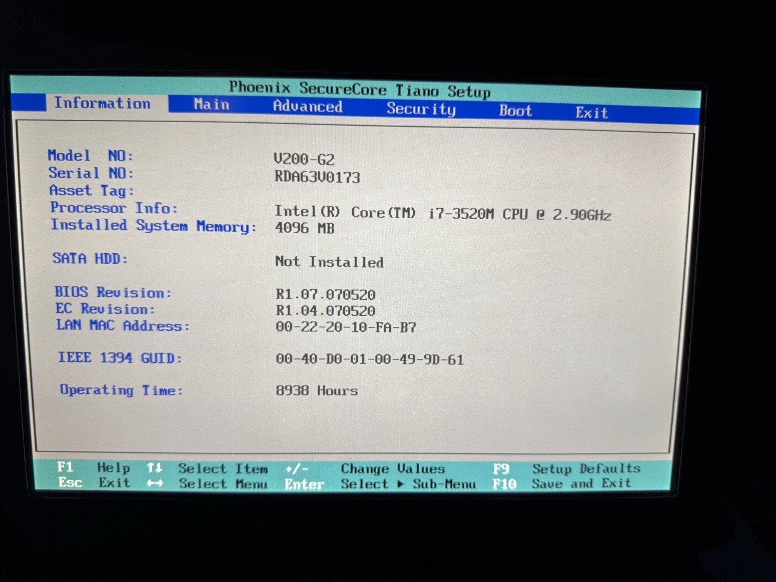 95-99% Life left Getac V200-G2 Laptop i7-3520M 4GB RAM WIFI Touchscreen Wwan