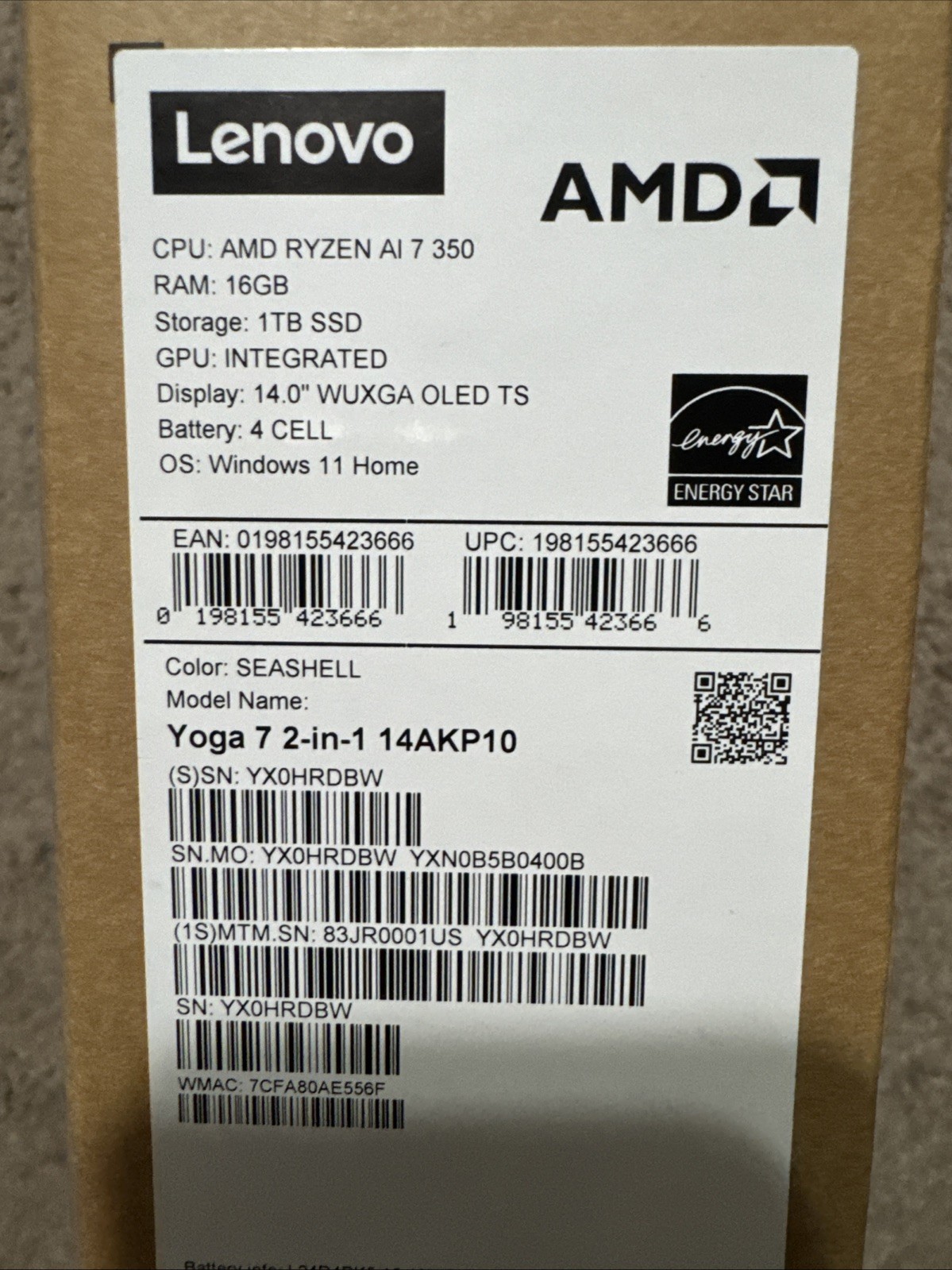 Lenovo Yoga 7 2n1 14″ 2K OLED Touch Ryzen AI 7 350 5GHz 16GB RAM 1TB SSD Sealed