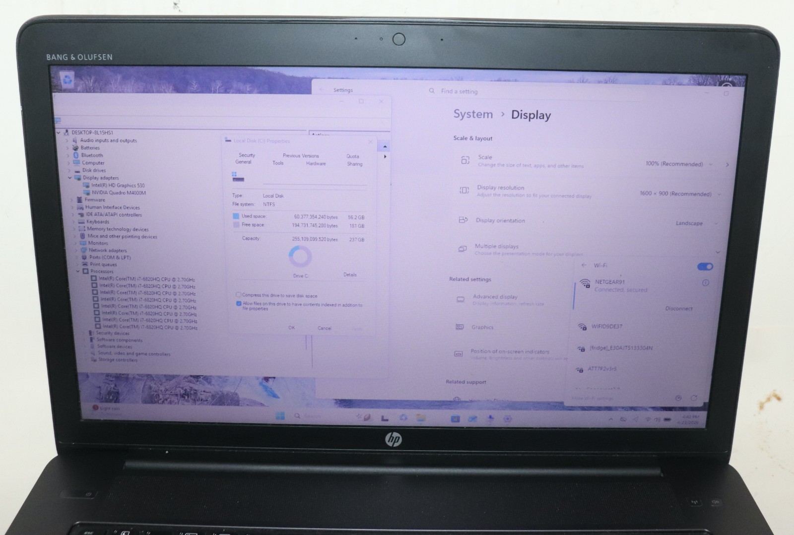 HP ZBOOK 17 G3 Workstation|Intel core i7@2.70GHz|32GB RAM|256 SSD|WIN11|NVIDIA
