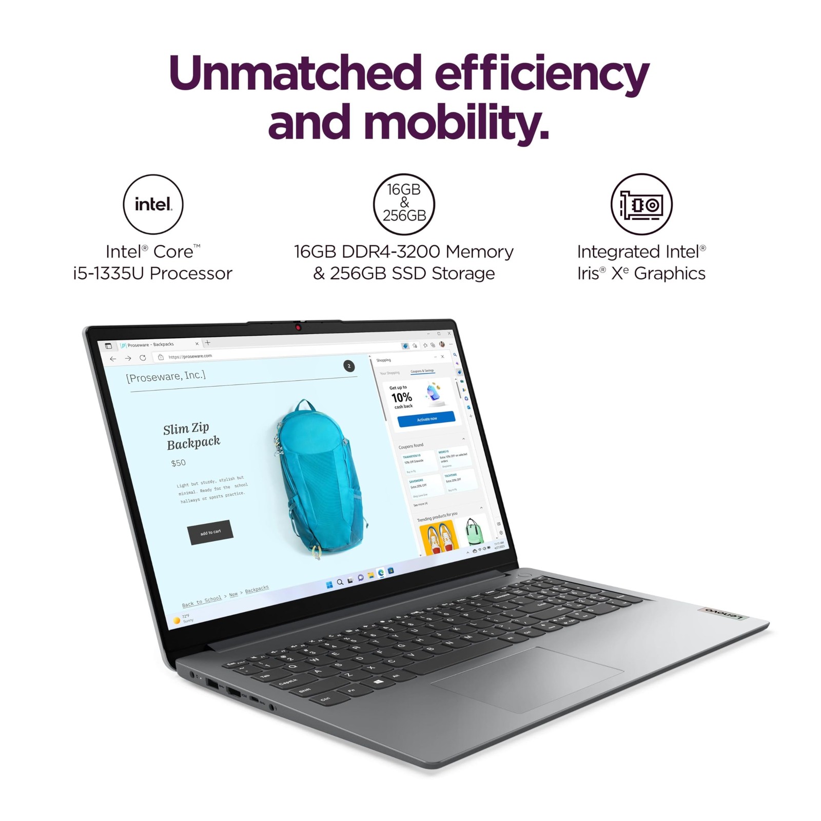 LENOVO 83B40008US IdeaPad 1 15IRU7 15.6″ FHD i5-1335U 1.3GHz Intel Iris Xe