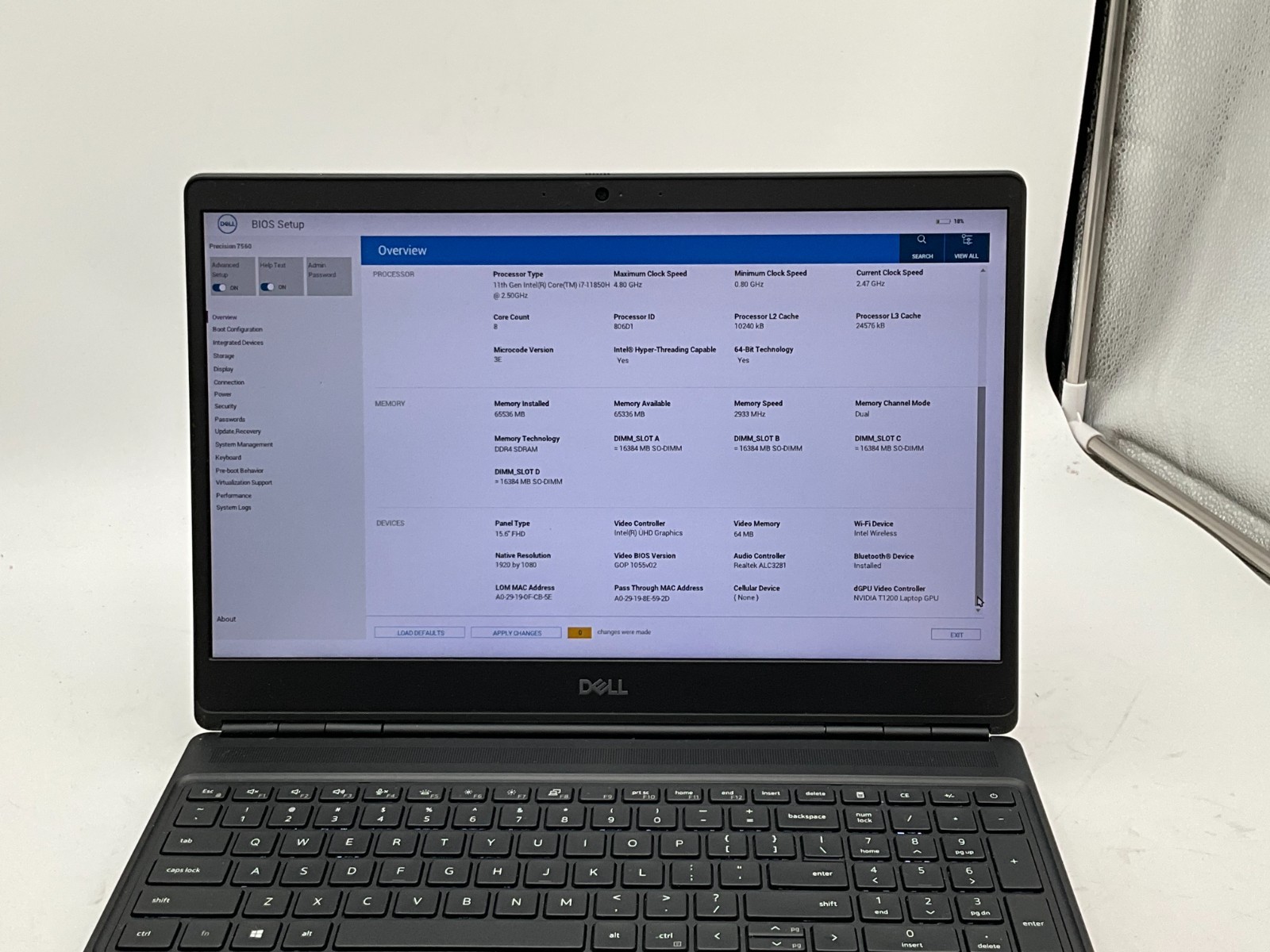 DELL Precision 7560 i7-11850H 2.50g 64GB 1tb T1200 15.6″ WIN11 Laptop FJDF2J3