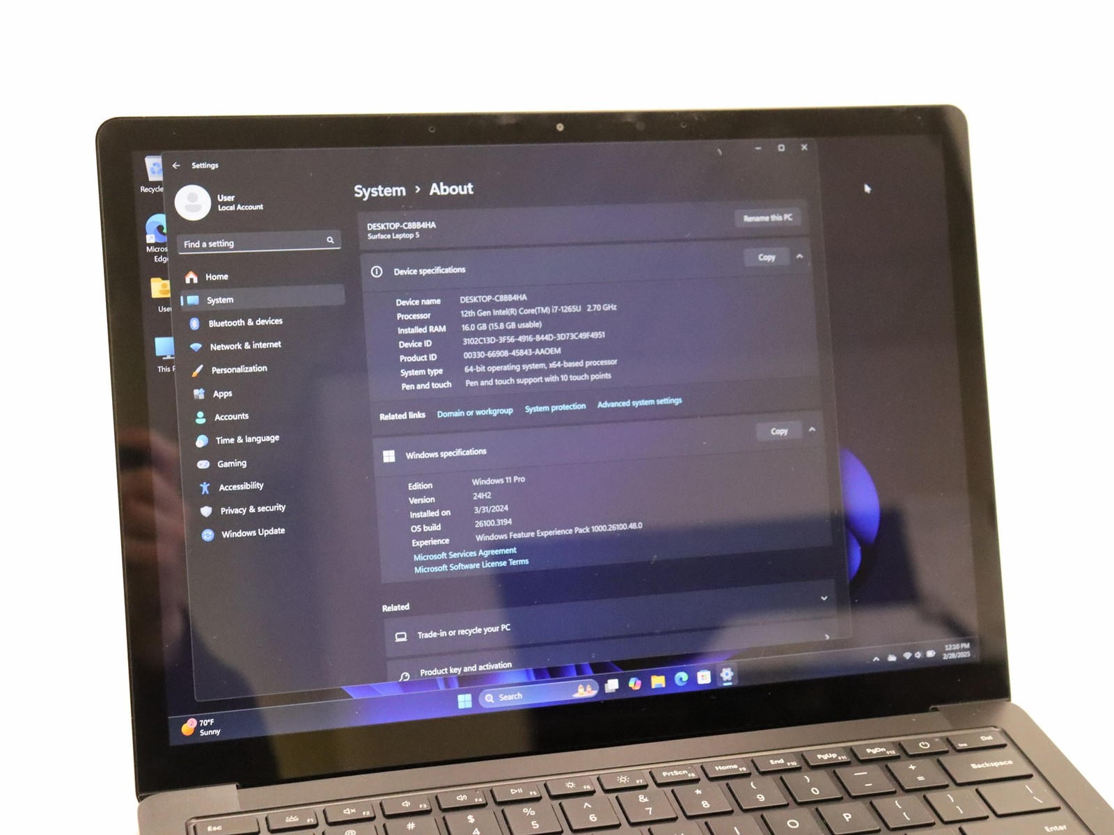 Microsoft Surface Laptop 5 13.5″ Touch Intel i7-1265U 16GB 512GB NVMe Win 11Pro