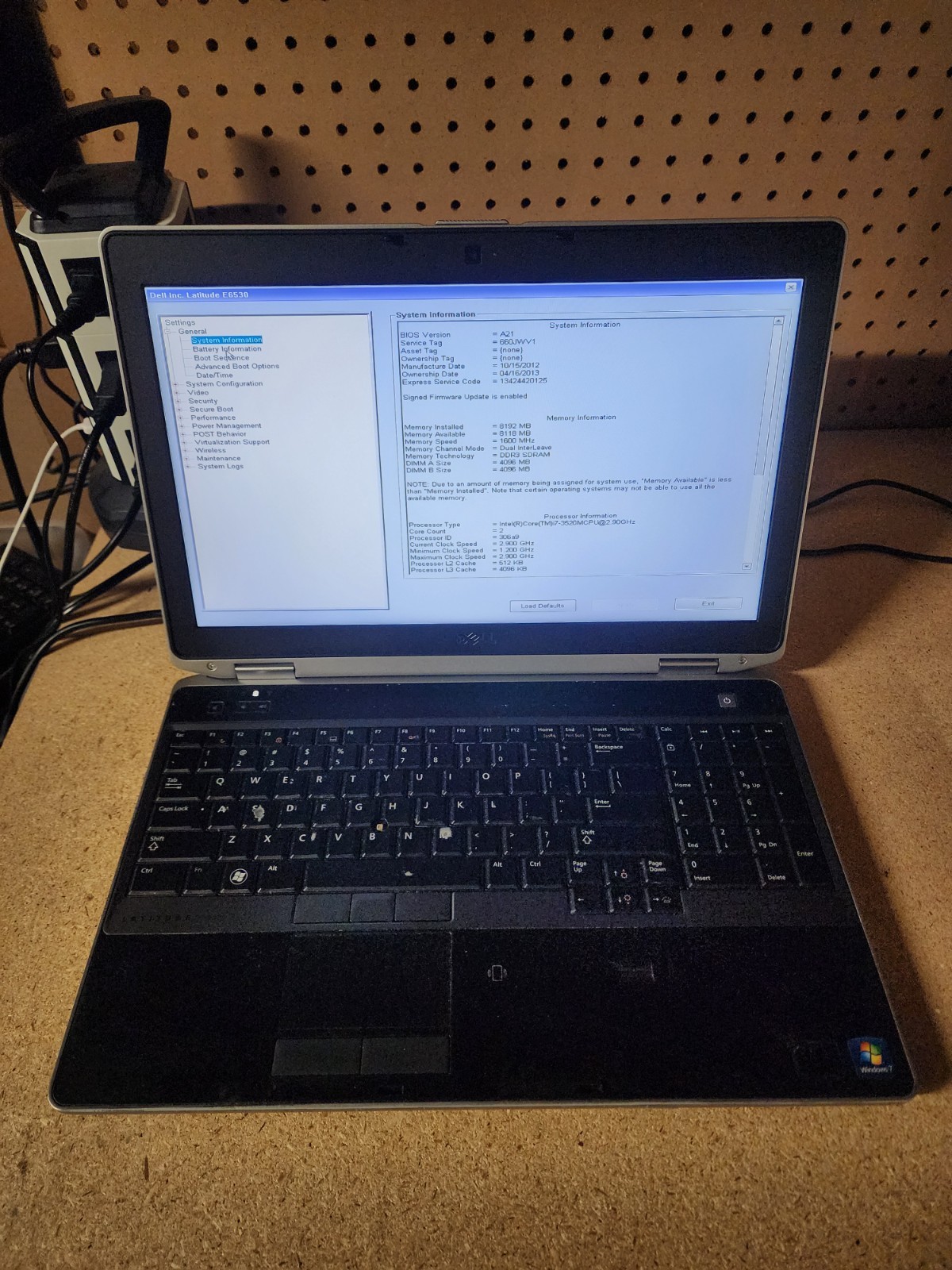 Dell Latitude E6530 Laptop i7-3520M 2.9GHz 8GB RAM No HDD/OS See Desc