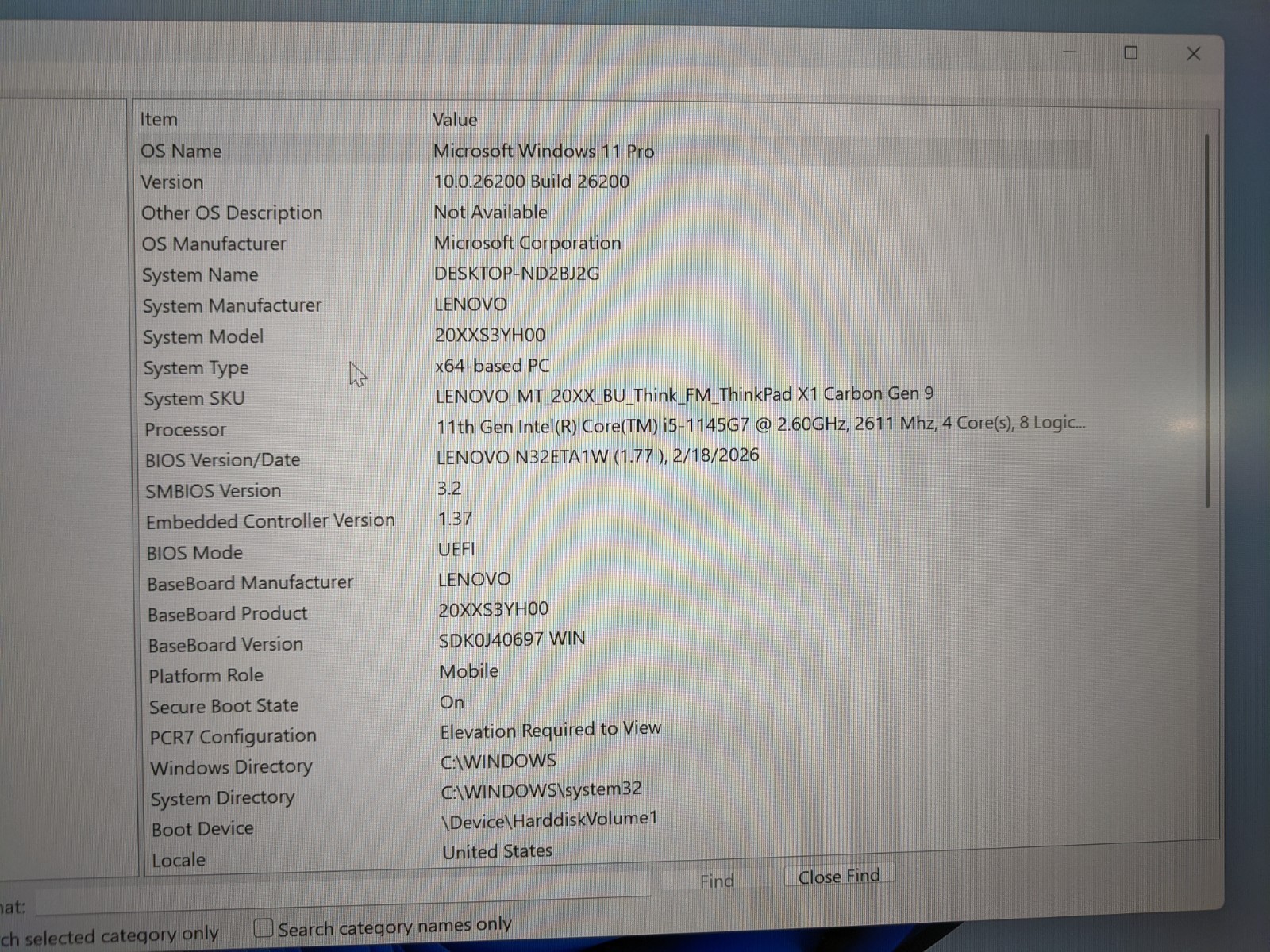 LENOVO THINKPAD X1 CARBON 9TH GEN | TOUCH | i5-1145G7 | 512GB SSD | 16GB | W11