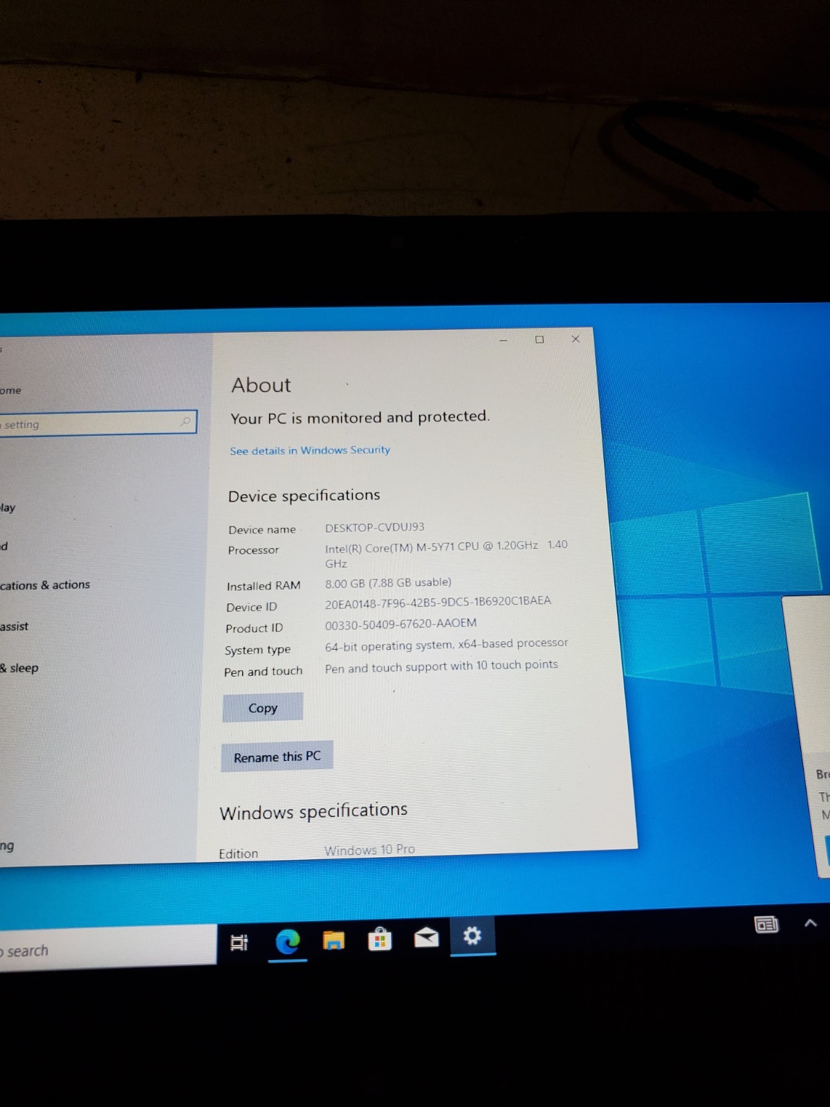 Dell Latitude 12 Rugged 7202 11.6″ M-5Y71 8GB RAM 256GB SSD WIN10 NO BATTERY #69