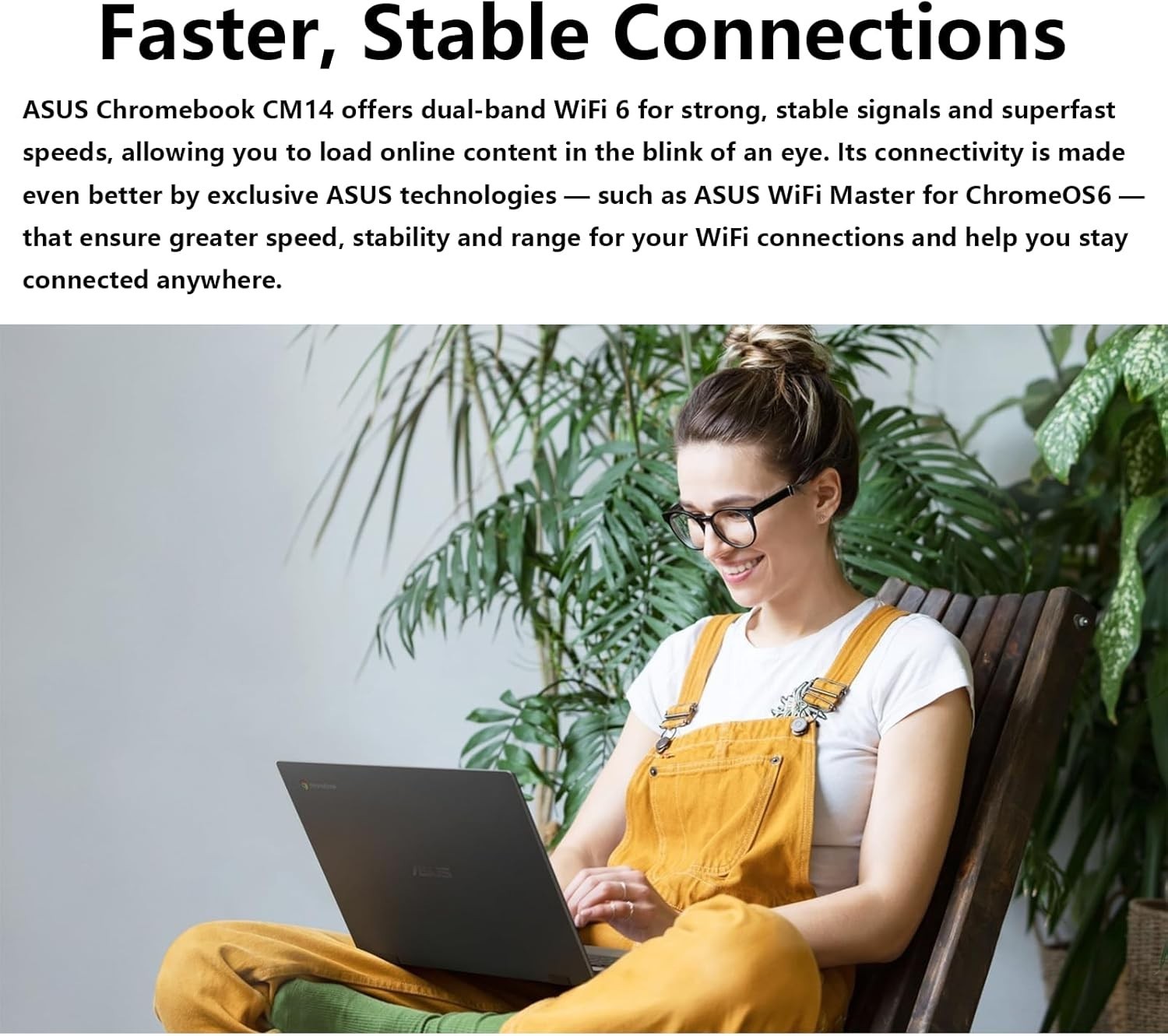 ASUS Chromebook , 14″ Full HD Laptop, MediaTek Kompanio 520, 4GB RAM, 64GB eMMC