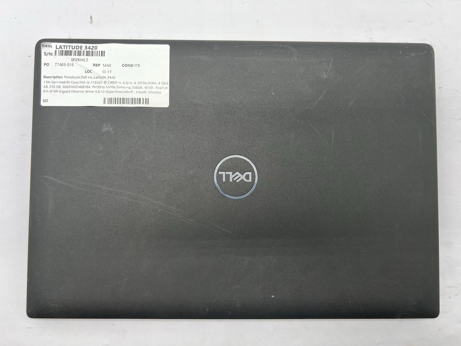 Dell Latitude 3420, i5-1135G7, @ 2.40GHz, 16GB RAM, 256GB NVMe-No OS/Adapter