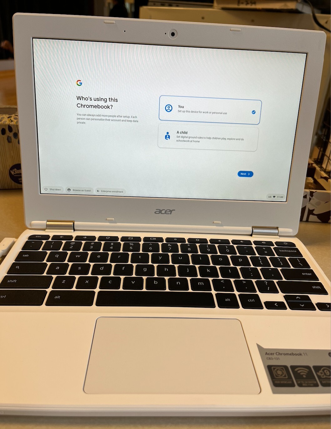Acer chromebook 11.6″ N15Q10 CB3-131 Intel Celeron N2807 2GB RAM Webcam 2.0MP