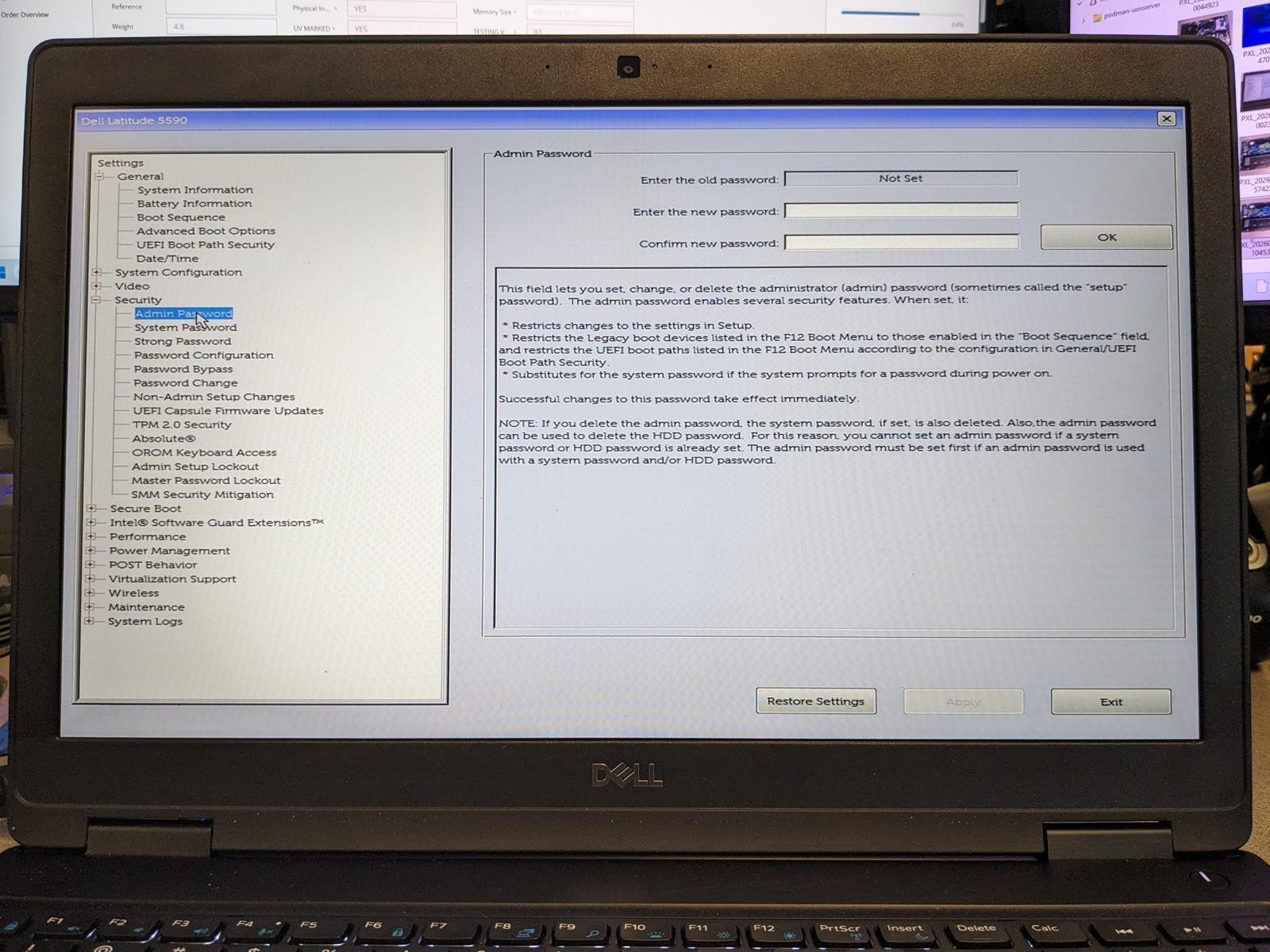 DELL LATITUDE 5590 i5-8250U @ 1.60GHz, 4GB RAM, NO HDD/OS