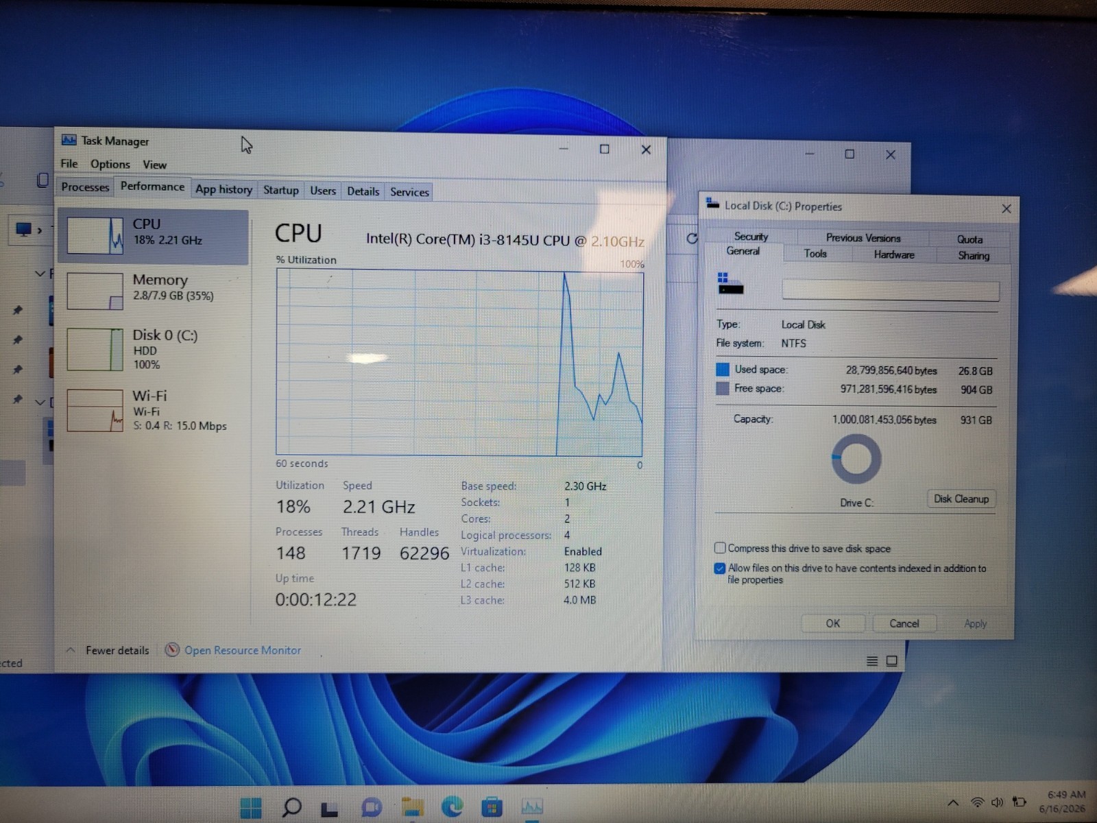 Hp pavilion 17 byxxx 17″ i3’8145u 2.10ghz 8gb ram 1tb hdd w11p READ 5CG9268P32