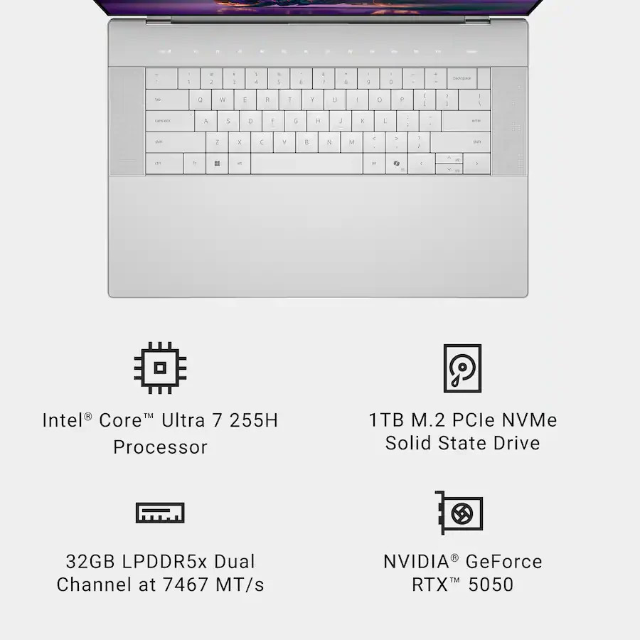 Dell XPS 16.3″ 4K OLED Touch Intel Ultra 7 255H 32GB 1TB RTX 5050 Win11 Laptop
