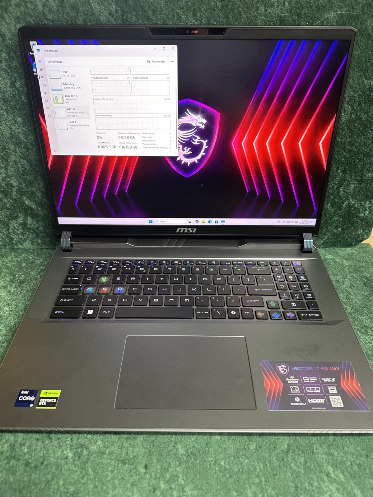 MSI Vector 17 HX A14V Gaming Laptop (i9-14900HX, RTX 4070, 32GB, 1TB SSD, 240Hz)