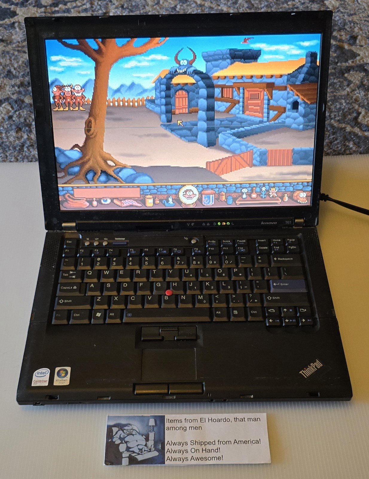 Lenovo ThinkPad T61 14″ Win XP Laptop 2.0 Ghz nVidia, 1440×900 2GB Ram 40GB HDD