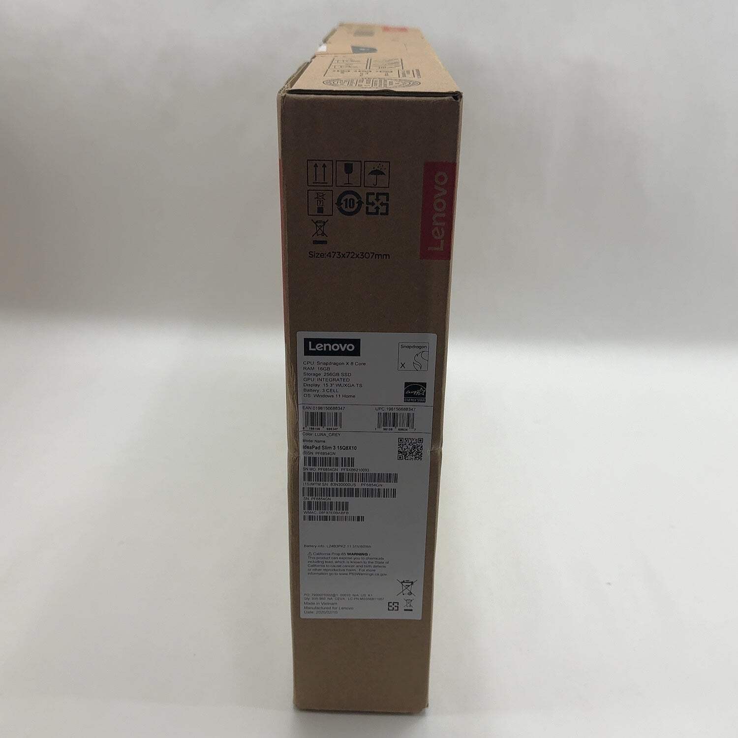 New Lenovo IdeaPad Slim 3 15Q8X10 15.3″ Snapdragon X 8C 3 GHz 16GB RAM 256GB SSD