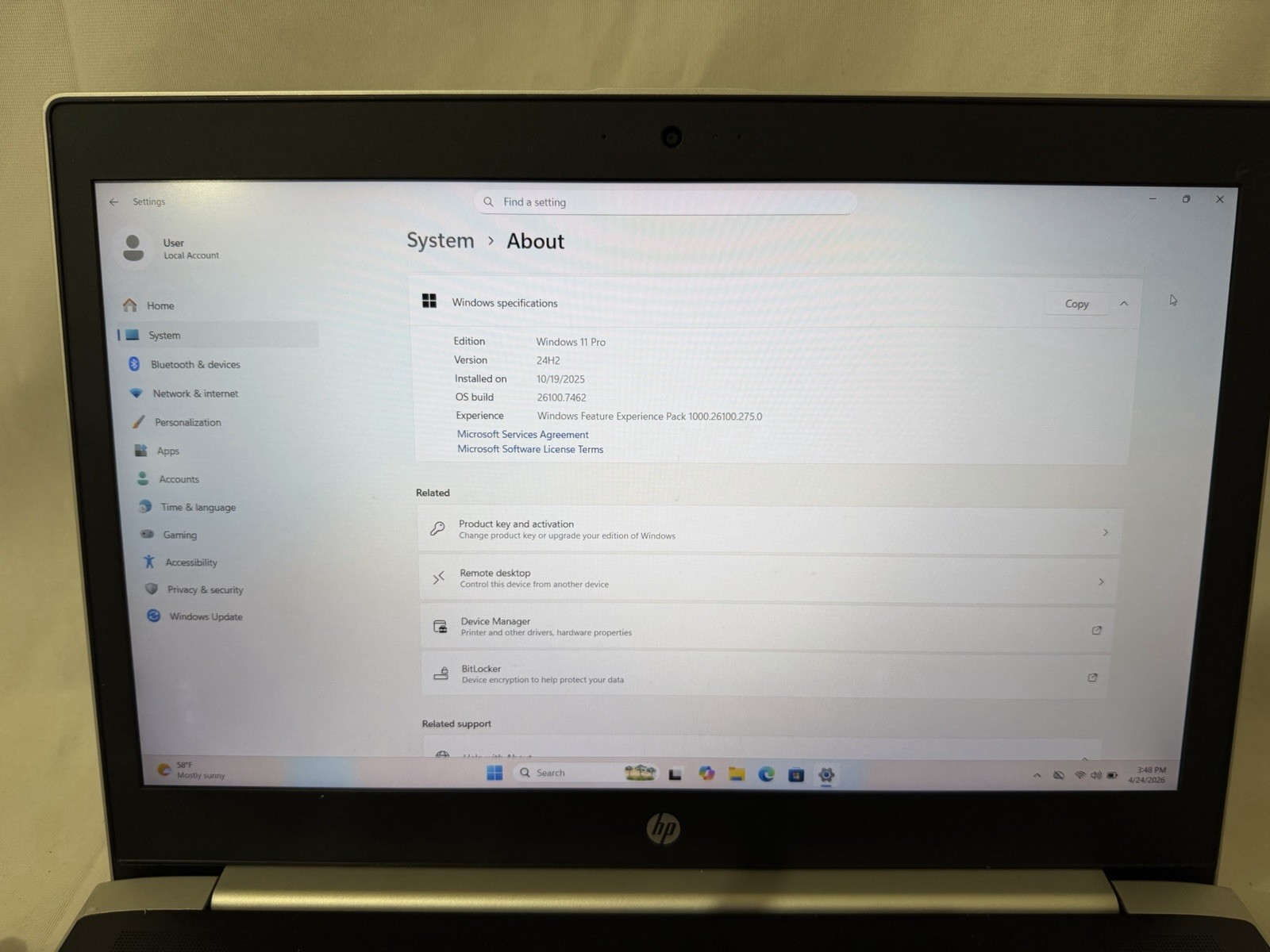 HP ProBook 450 G5 15.6” (i5-8250U, 1.6 GHz, 16GB RAM, 256GB NVMe SSD) Win11Pro