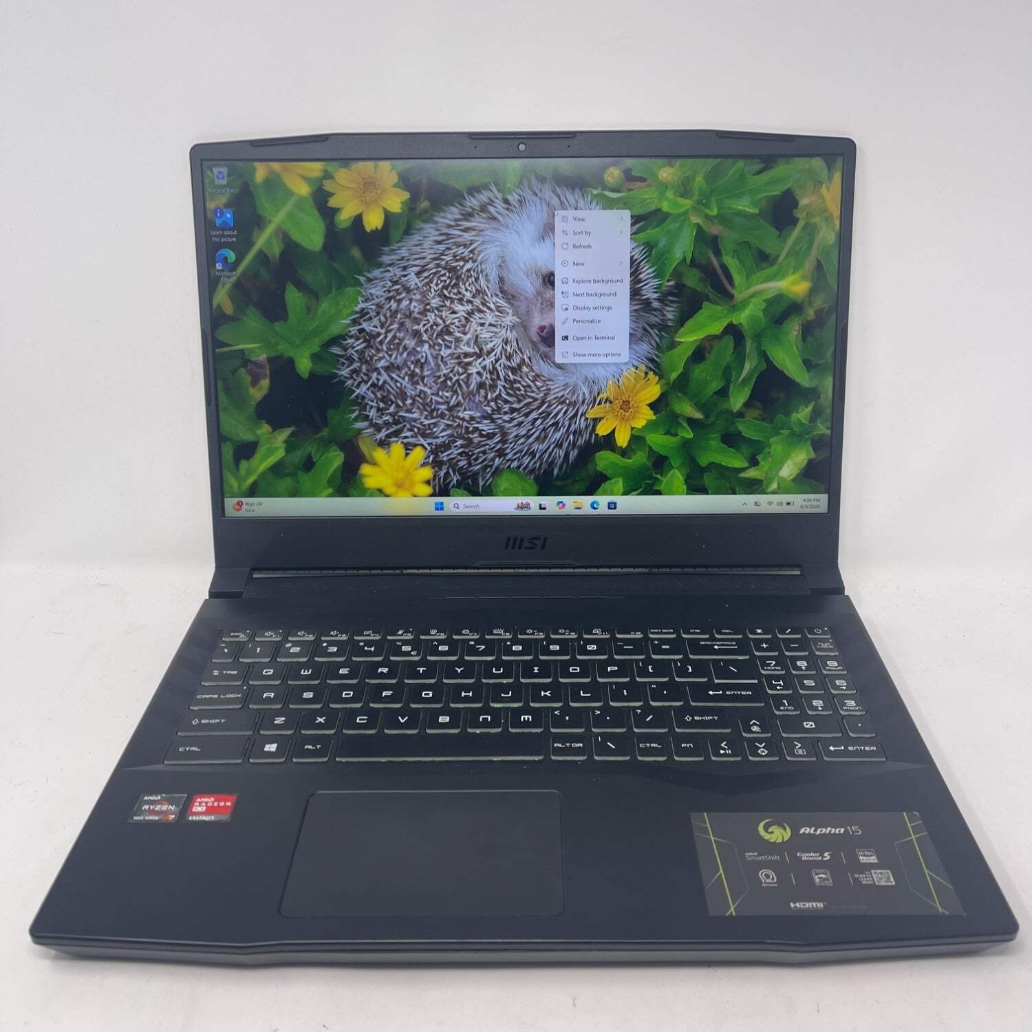 MSI Alpha 15 B5EEK 15.6″ Ryzen 7 5800H 3.2GHz 32GB RAM 1TB SSD AMD RX 6600M