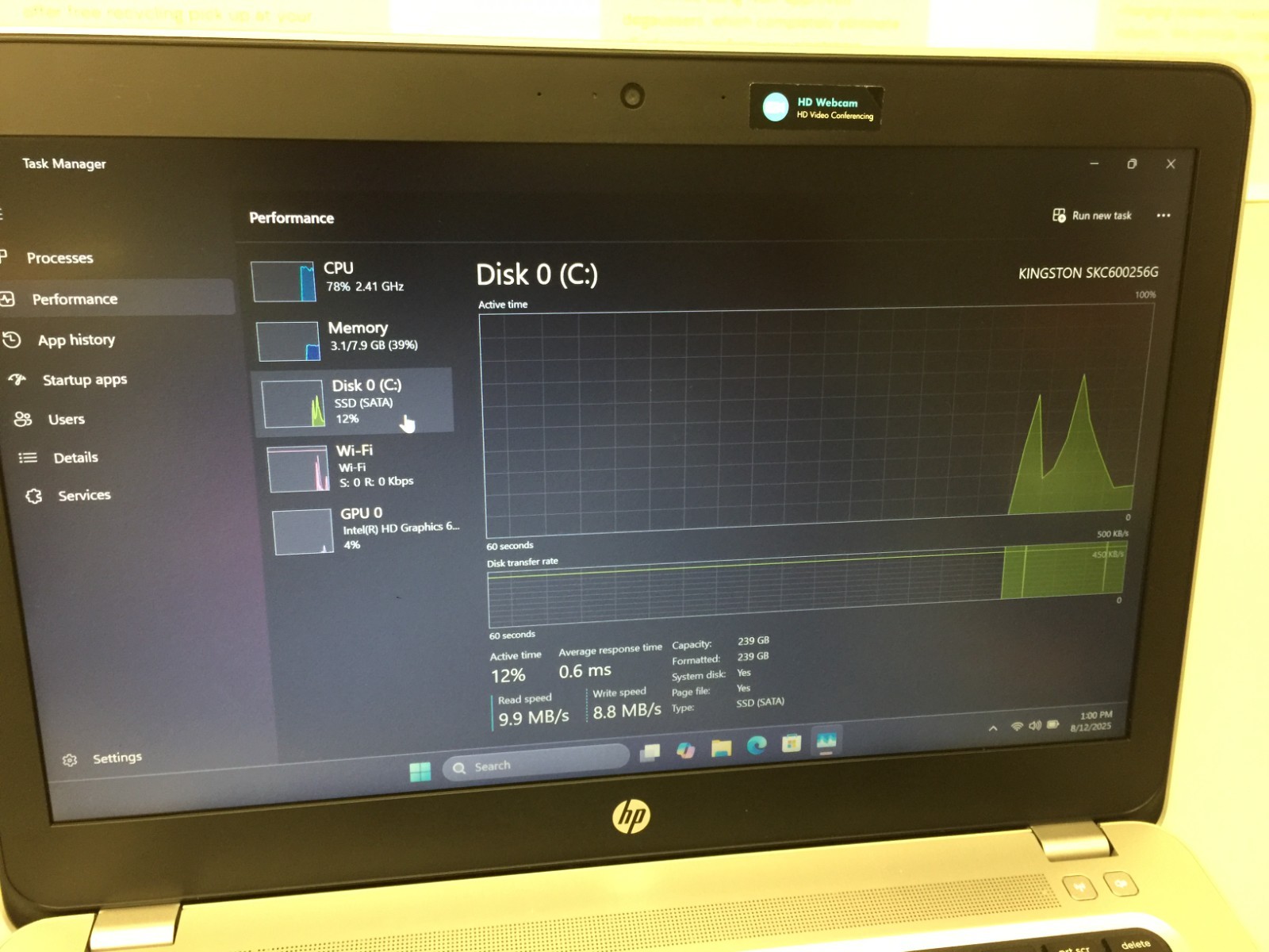 HP ProBook 440 G4 14″ Core i5 7th gen 2.50GHz, 8 GB RAM 256 GB SSD WIN 11 PRO