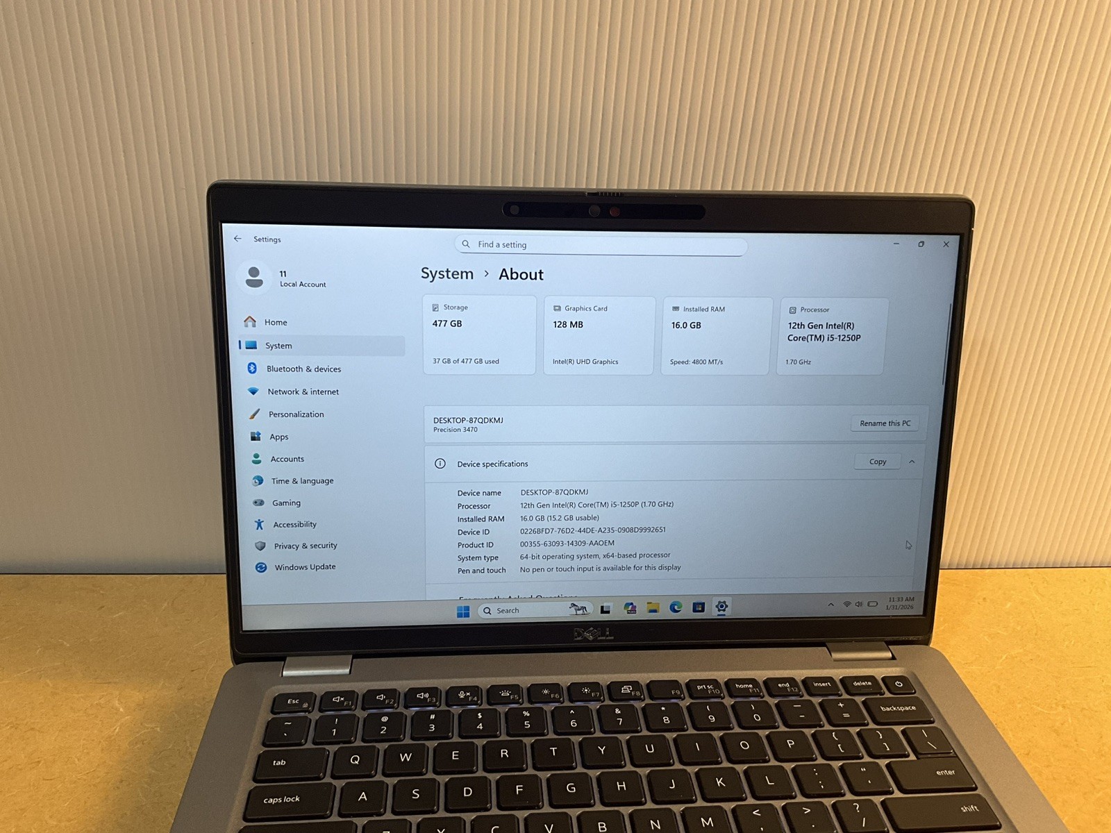 Dell Precision 3470 14″ Intel i5-1250P @ 1.7 GHz 16GB Ram 512GB SSD WIN11#58