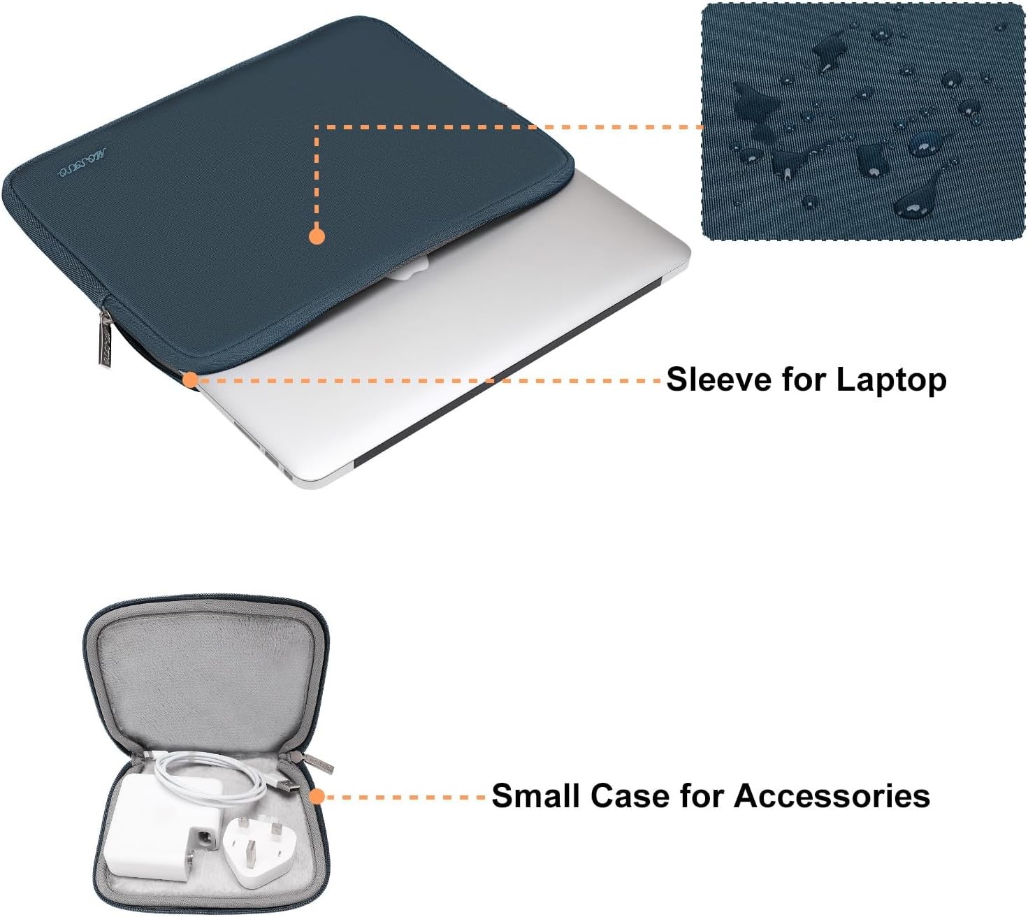 Neoprene Laptop Sleeve Bag for 15-16 inch Laptops, Fits MacBook Pro, Haze Blue