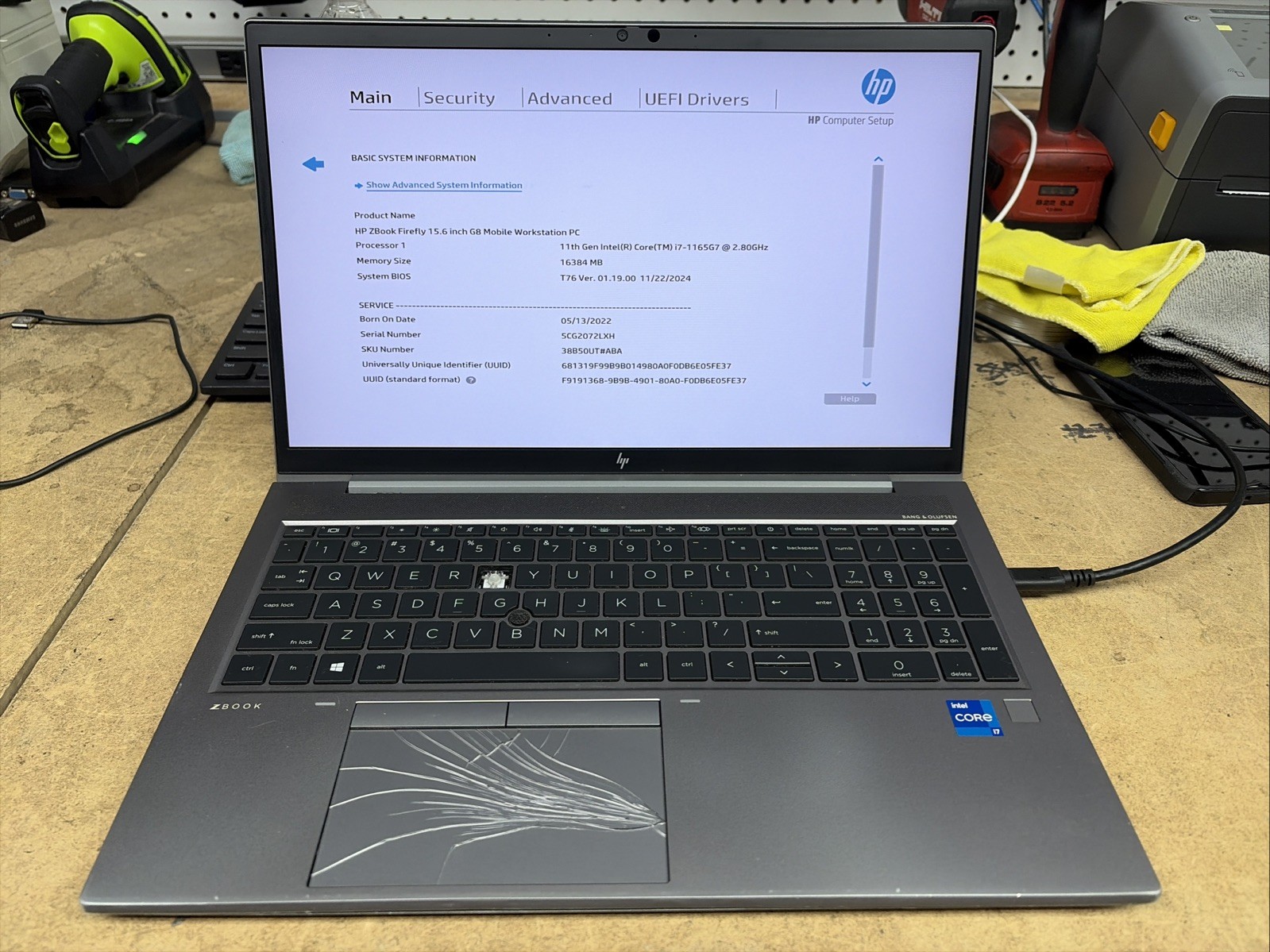 HP ZBook Firefly 15 G8 i7-1165G7 FHD 16GB No SSD/OS