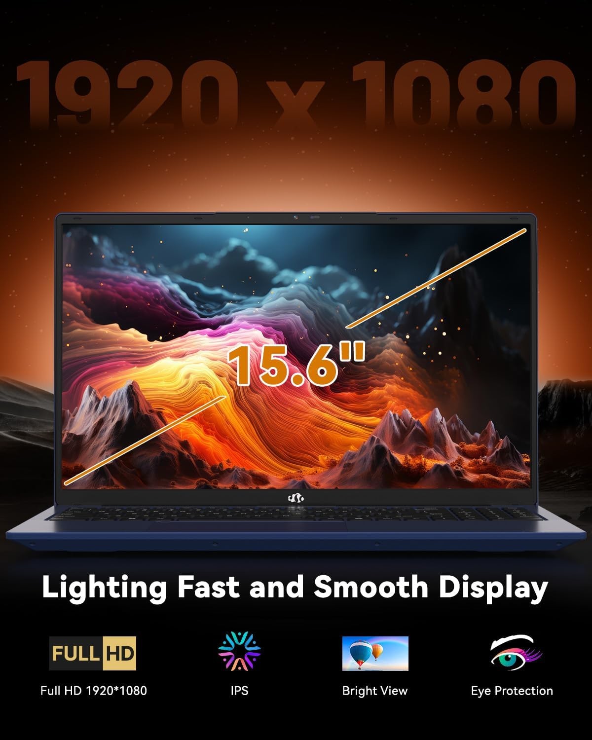 15.6″ FHD Gaming Laptop 8 Cores AMD Ryzen 7 Pro 6850U 32GB LPDDR5 RAM 1TB SSD