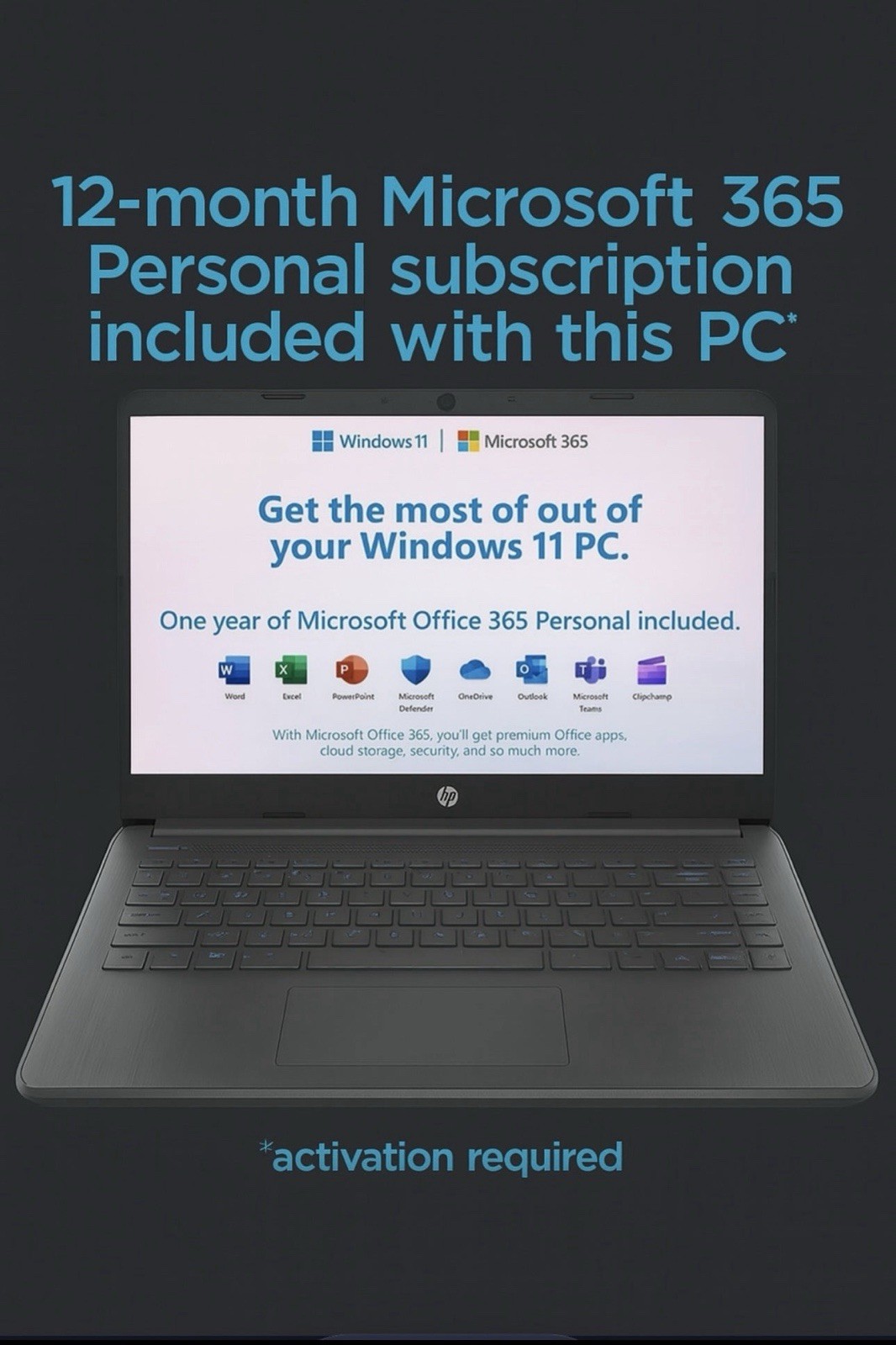 HP 14” Touchscreen Laptop Computer for Home Student Study, 1-Year Office 365,
