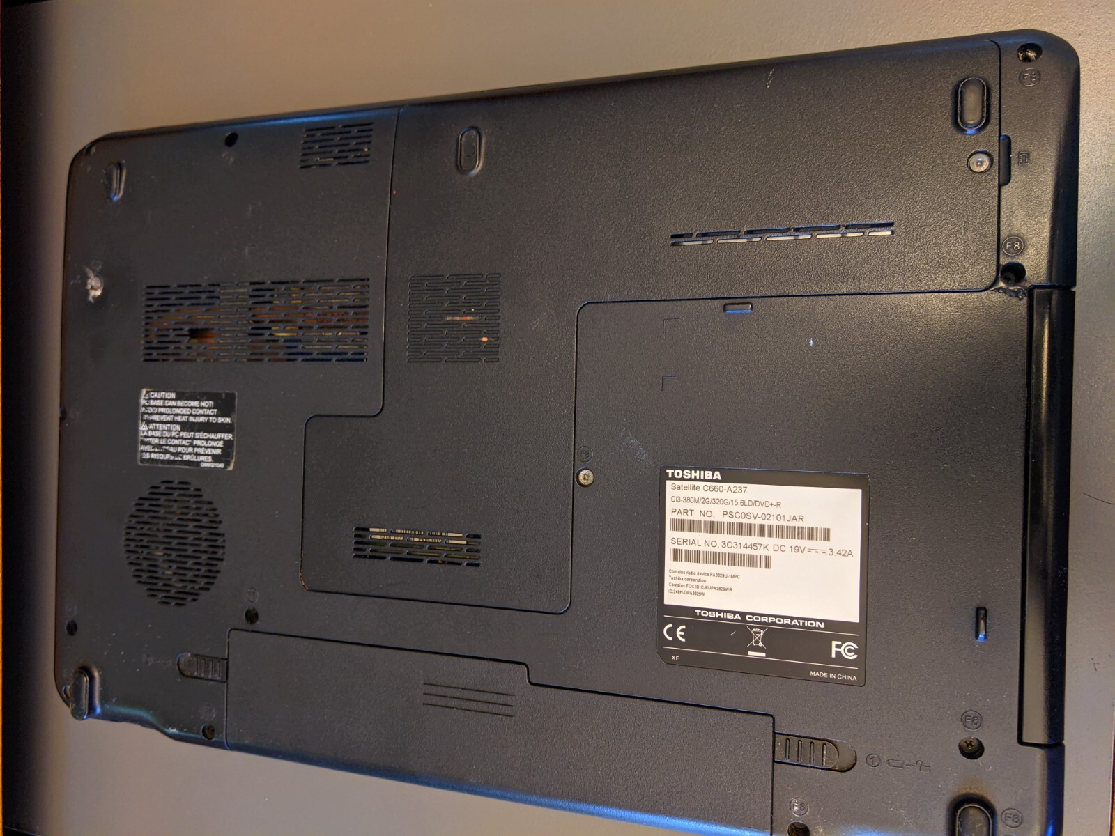 Toshiba Satellite C660-A237 15.6″ HD LCD Core i5 4GB 128GB SSD WiFi BT