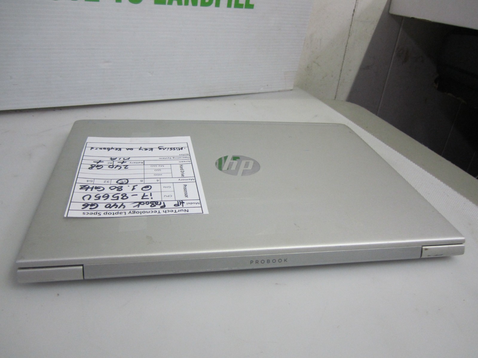 HP ProBook 440 G6 I7-8565U 1.80GHZ 16GB 240GB M2SSD LAPTOP + AC NO OS READ