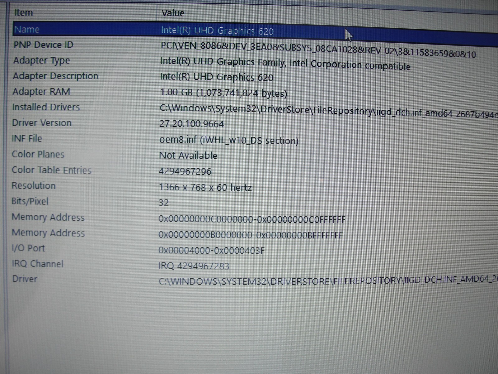 Dell Inspiron 3583 15.6″ Touch Intel Core i3-8145U 1.7GHz 8GB RAM 128GB SSD+PA