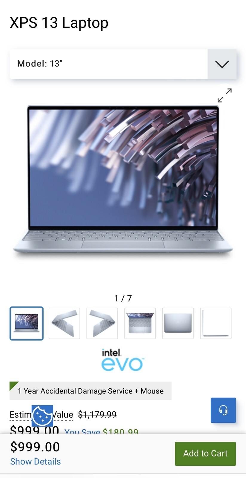 Dell XPS 13 9305 13.3” (256GB SSD, Intel Core i5-1135G7, 2.4GHz, 8GB RAM…)