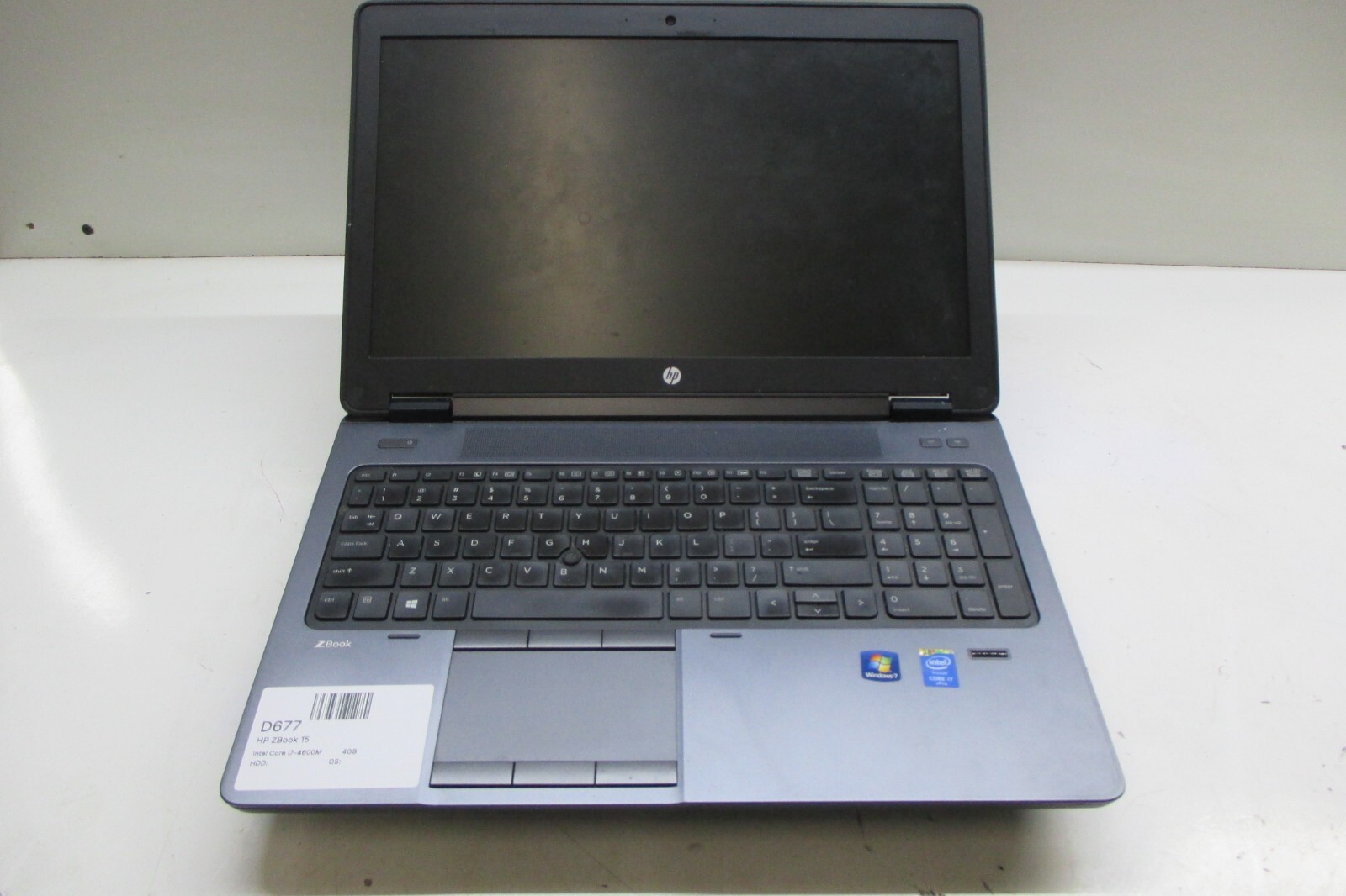 HP ZBook 15 Laptop Intel Core i7-4600M 4GB Ram Nvidia Quadro K1100M – No HD/Batt