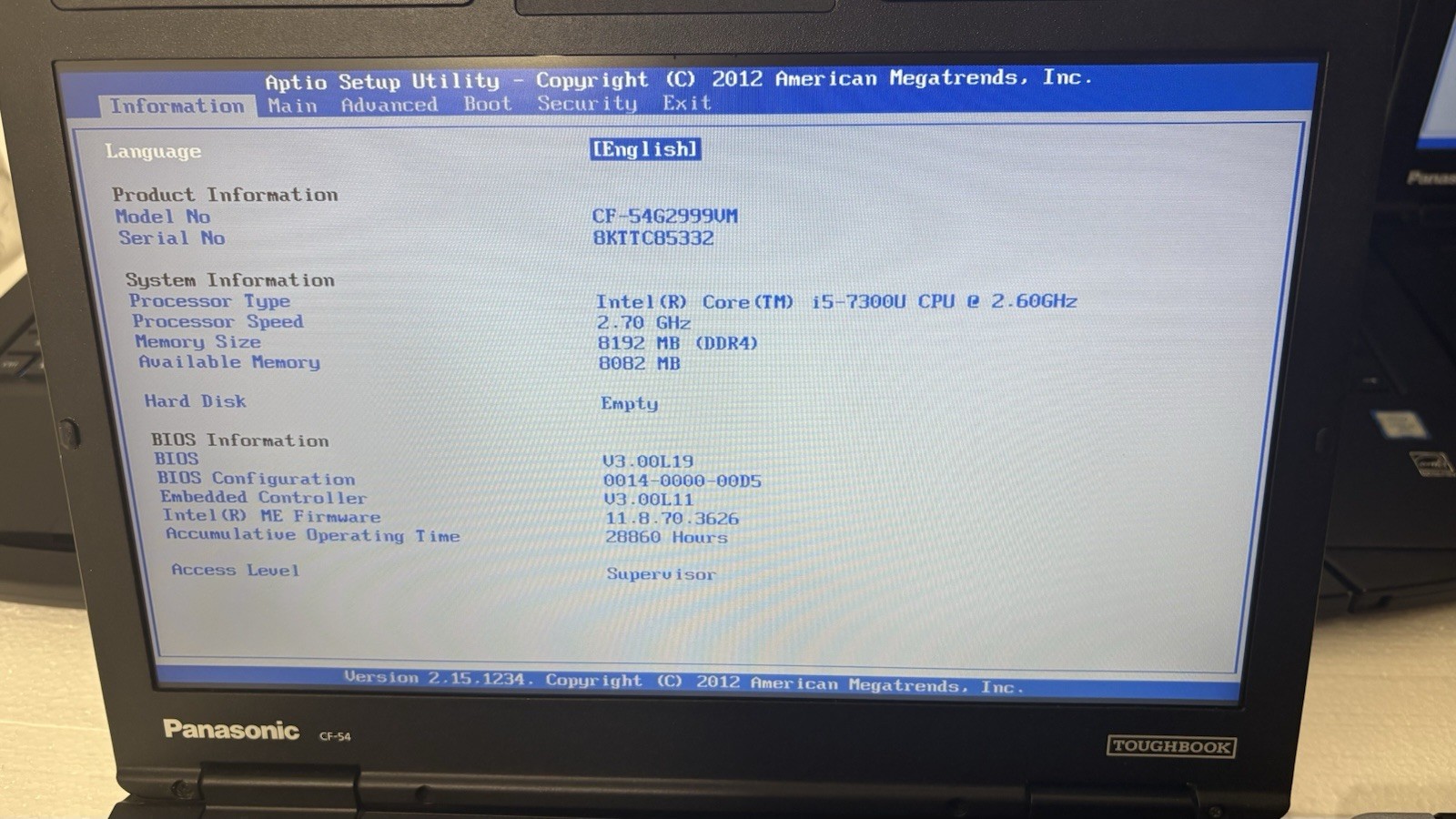 Lot of 5 Panasonic Toughbook CF-54 MK3 Laptop Intel Core i5-7300U 8GB *Read*