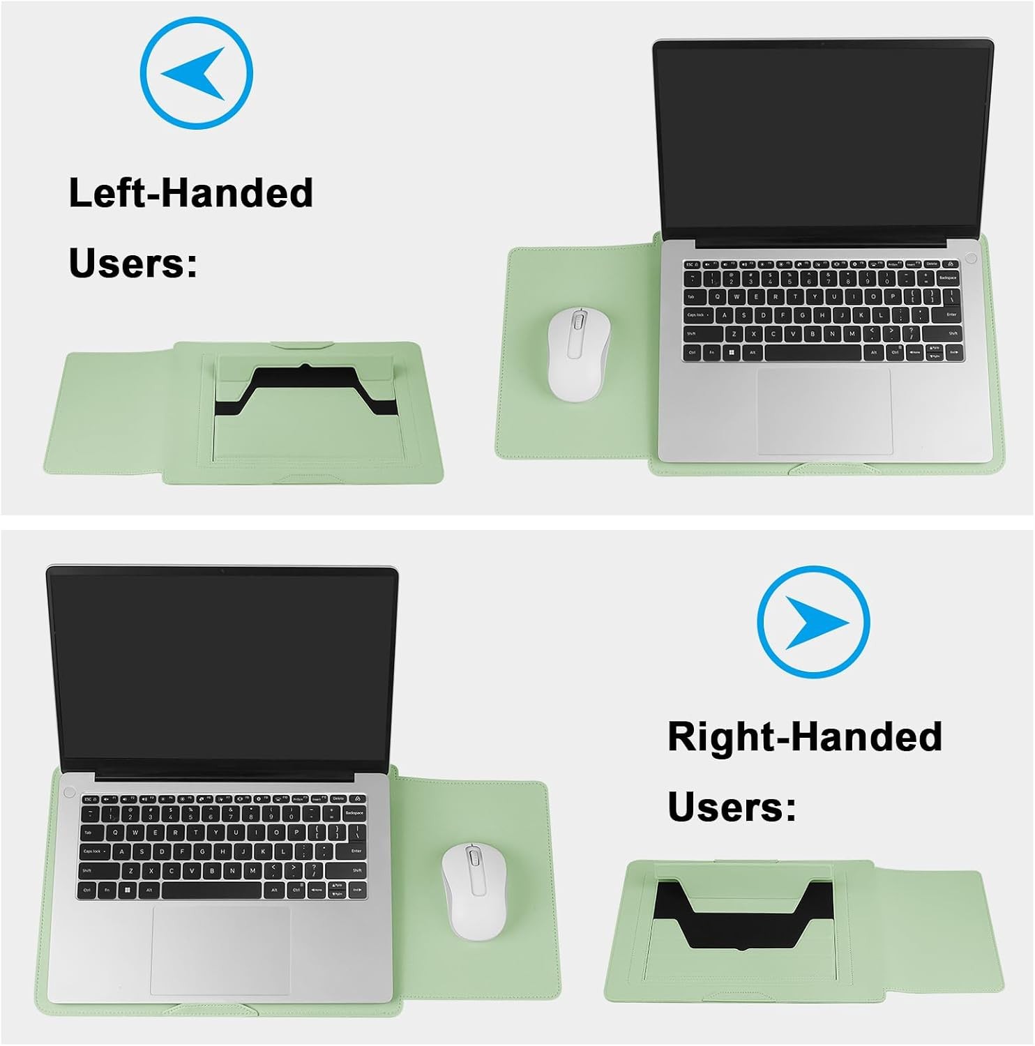 Laptop Sleeve Case for 13.3”/13.6” MacBook Pro 14/Air, ASUS, Dell – Green PU L
