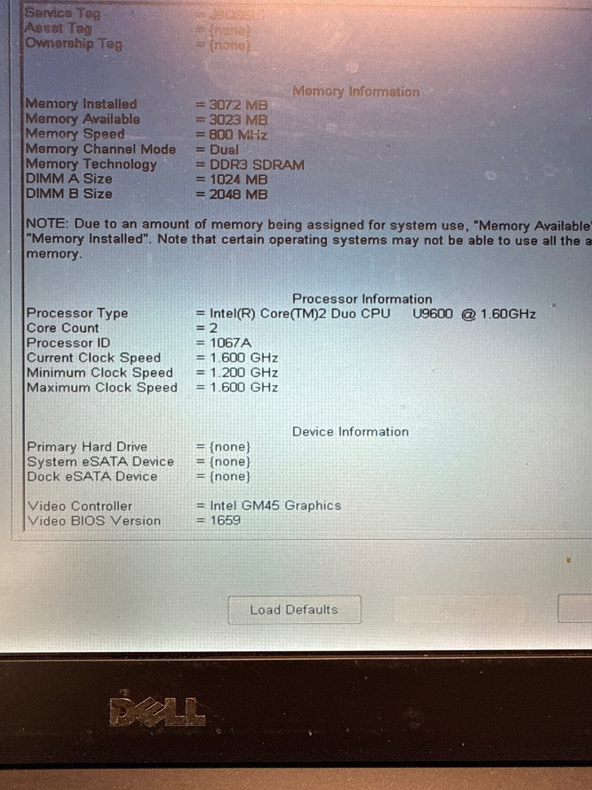 Dell Latitude E4200 Core 2 Duo U9600 1.6GHz 3GB No Drive 12.1″ 1280×800