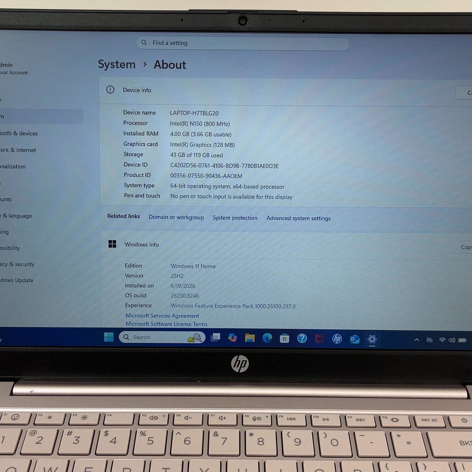 HP Laptop 14-EP2011WM 14″ N150 0.8GHz 4GB RAM 128GB SSD