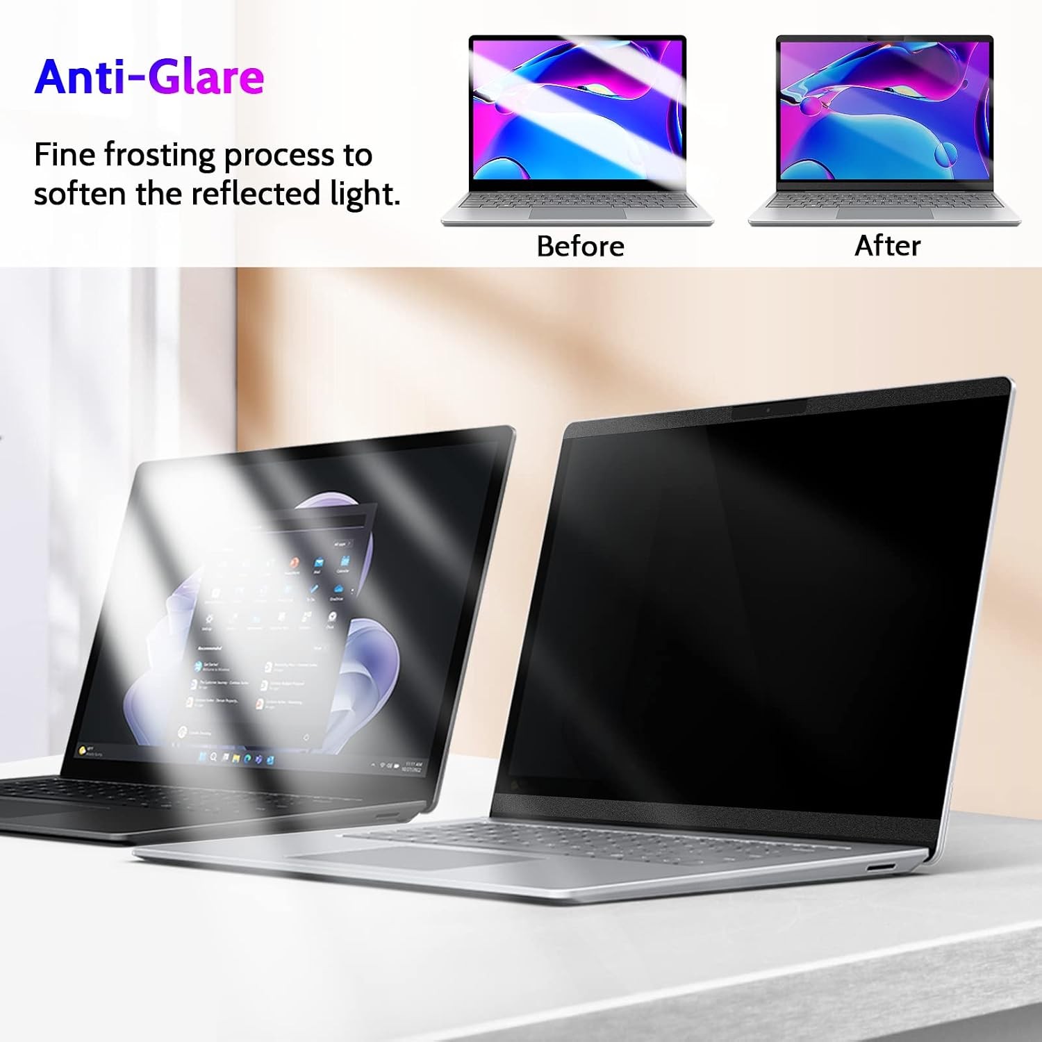 Screen Protector for Surface Laptop Go 3/2/1 12.4 Inch, Removable Anti Glare Fil