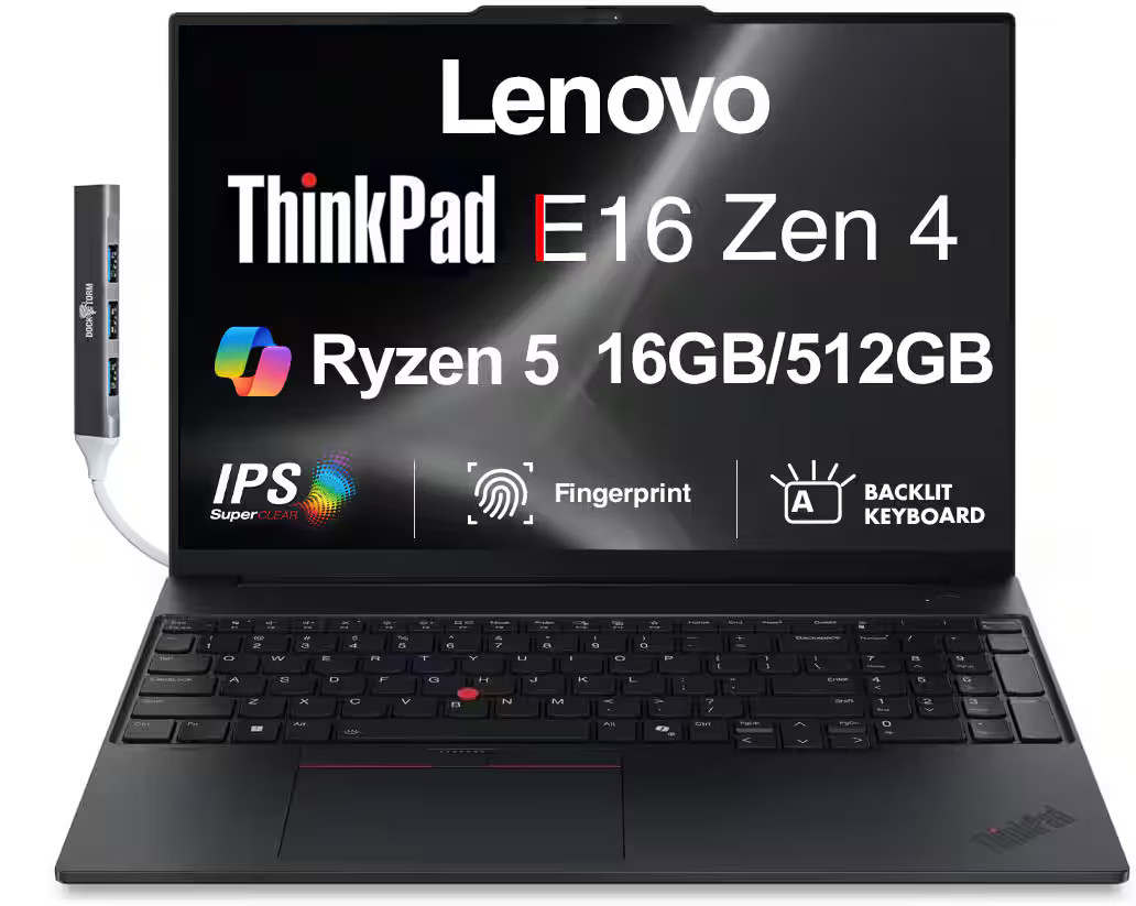 Lenovo – Upgraded – ThinkPad E16 16.0 WUXGA AMD Ryzen 5 230 16GB DDR5 512GB M.2