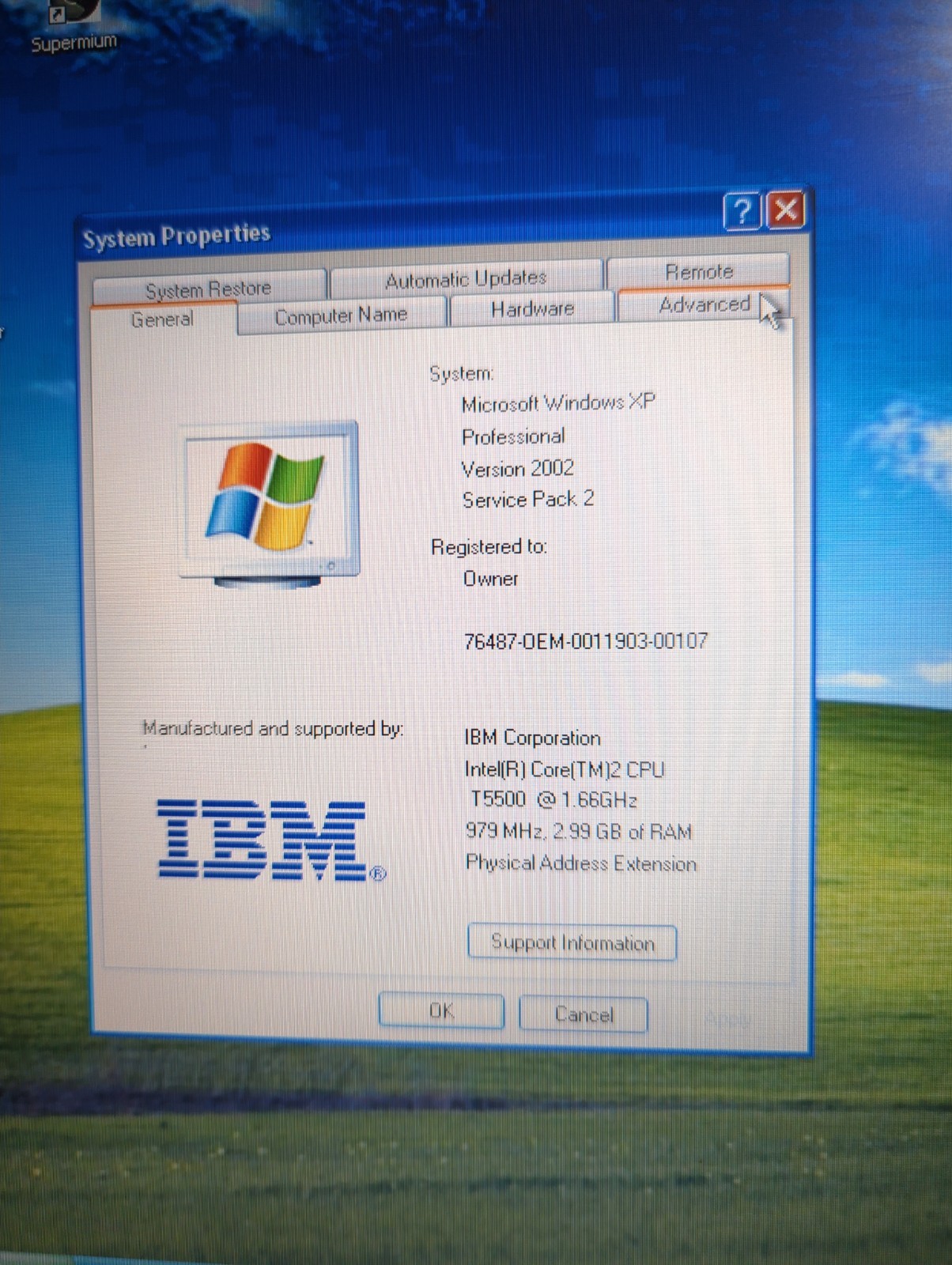 IBM ThinkPad T60 Vintage Laptop Core Duo 1.66GHz 240 GB SSD 3GB RAM Windows XP